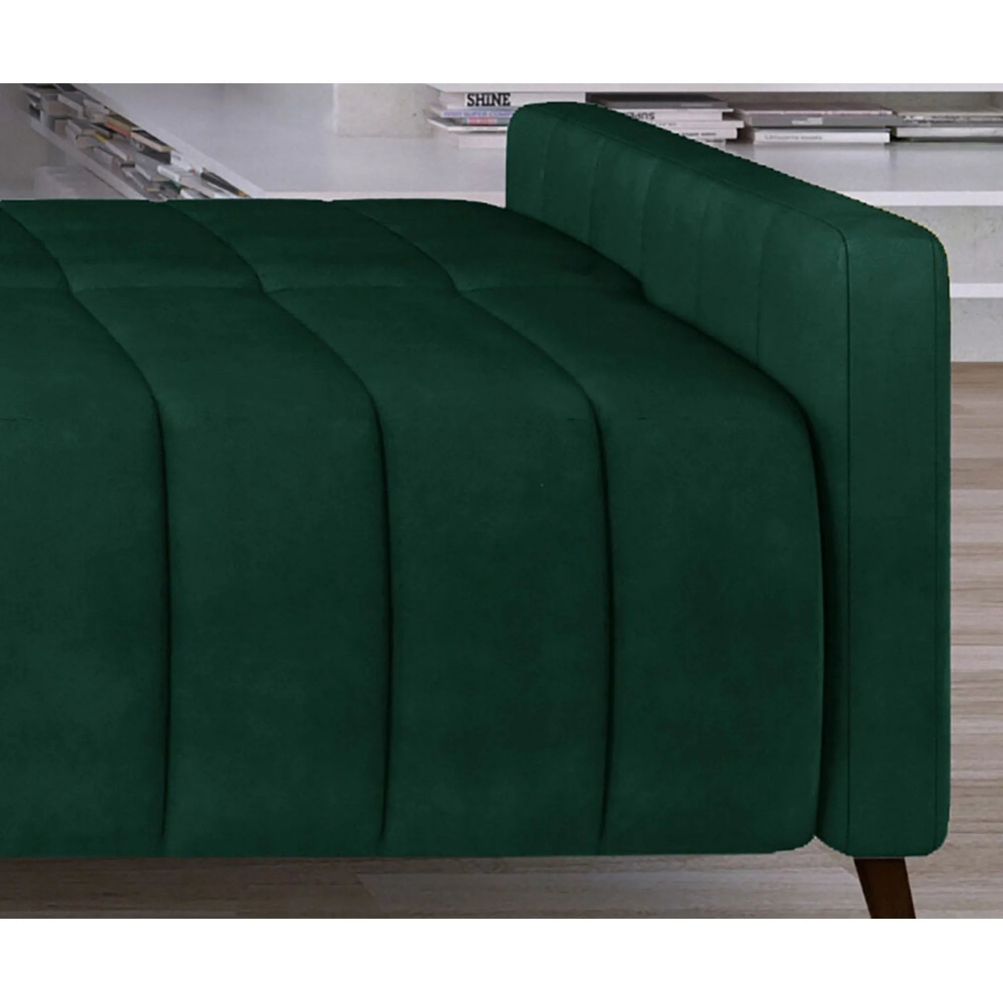 Canapea extensibila Molly, stofa catifelata maro - Element 5, Gama Premium, cu lada depozitare, 226x101x78/91 cm