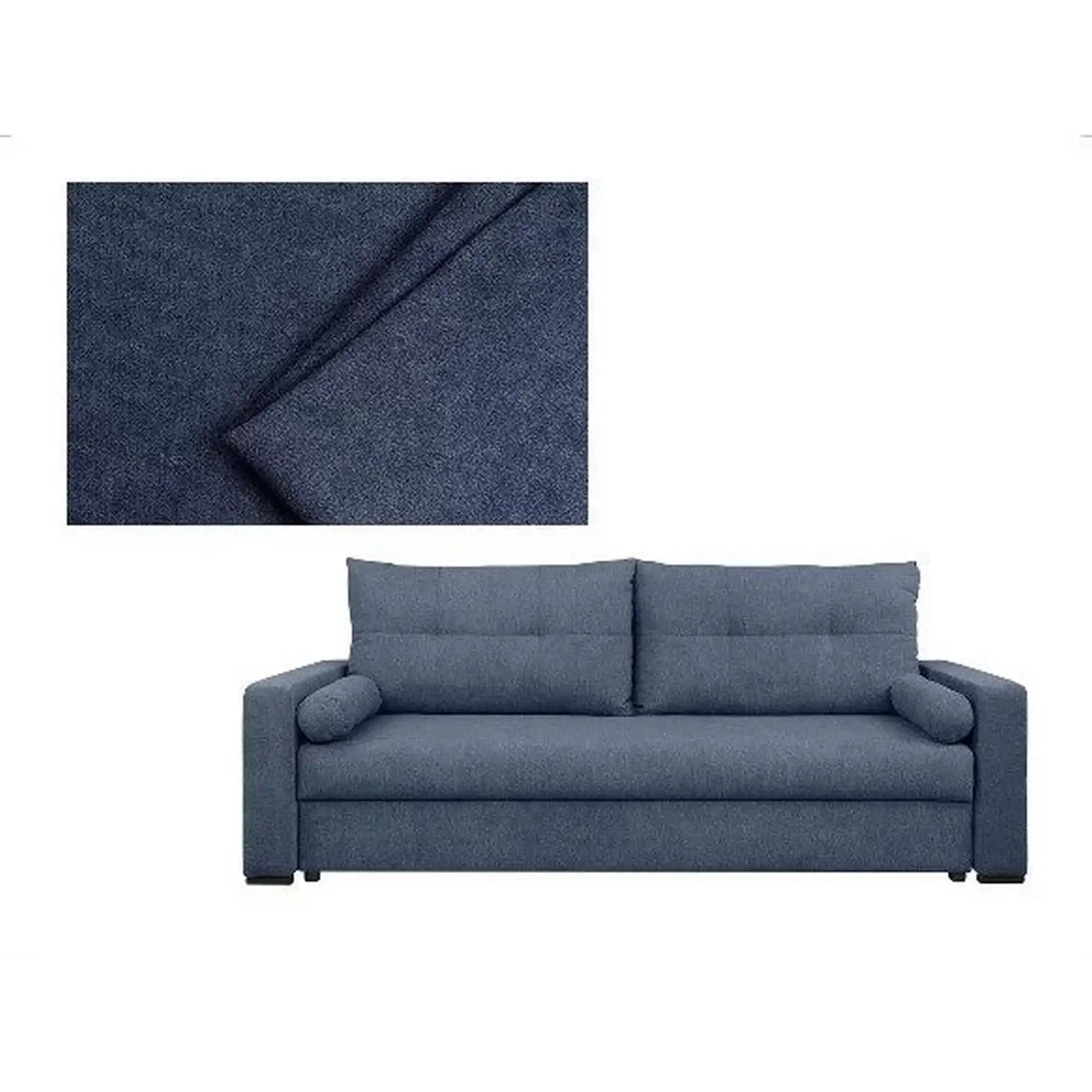 Canapea extensibila MONA, stofa catifelata albastru inchis - Aston new 26, 230x92x94 cm