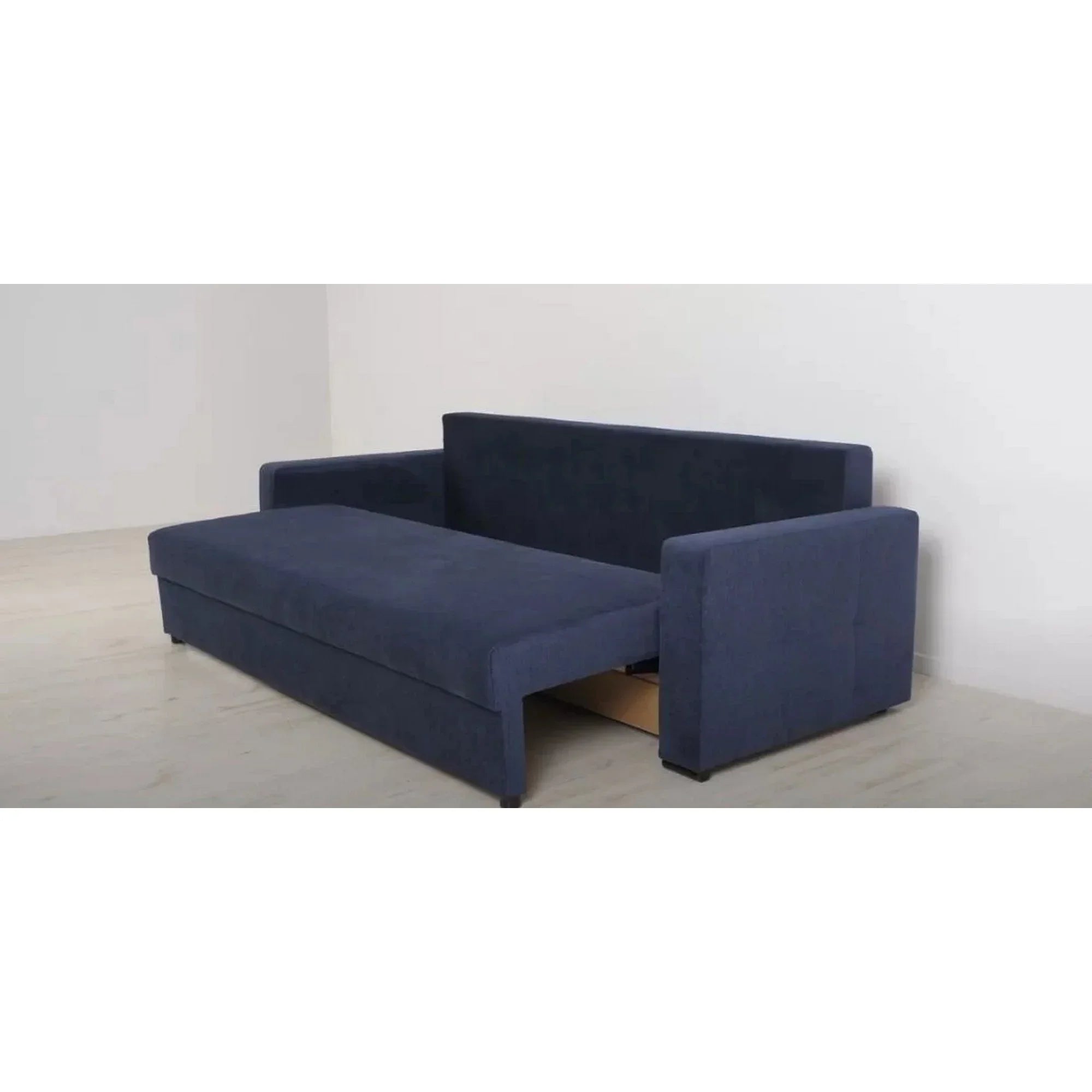 Canapea extensibila MONA, stofa catifelata albastru inchis - Aston new 26, 230x92x94 cm