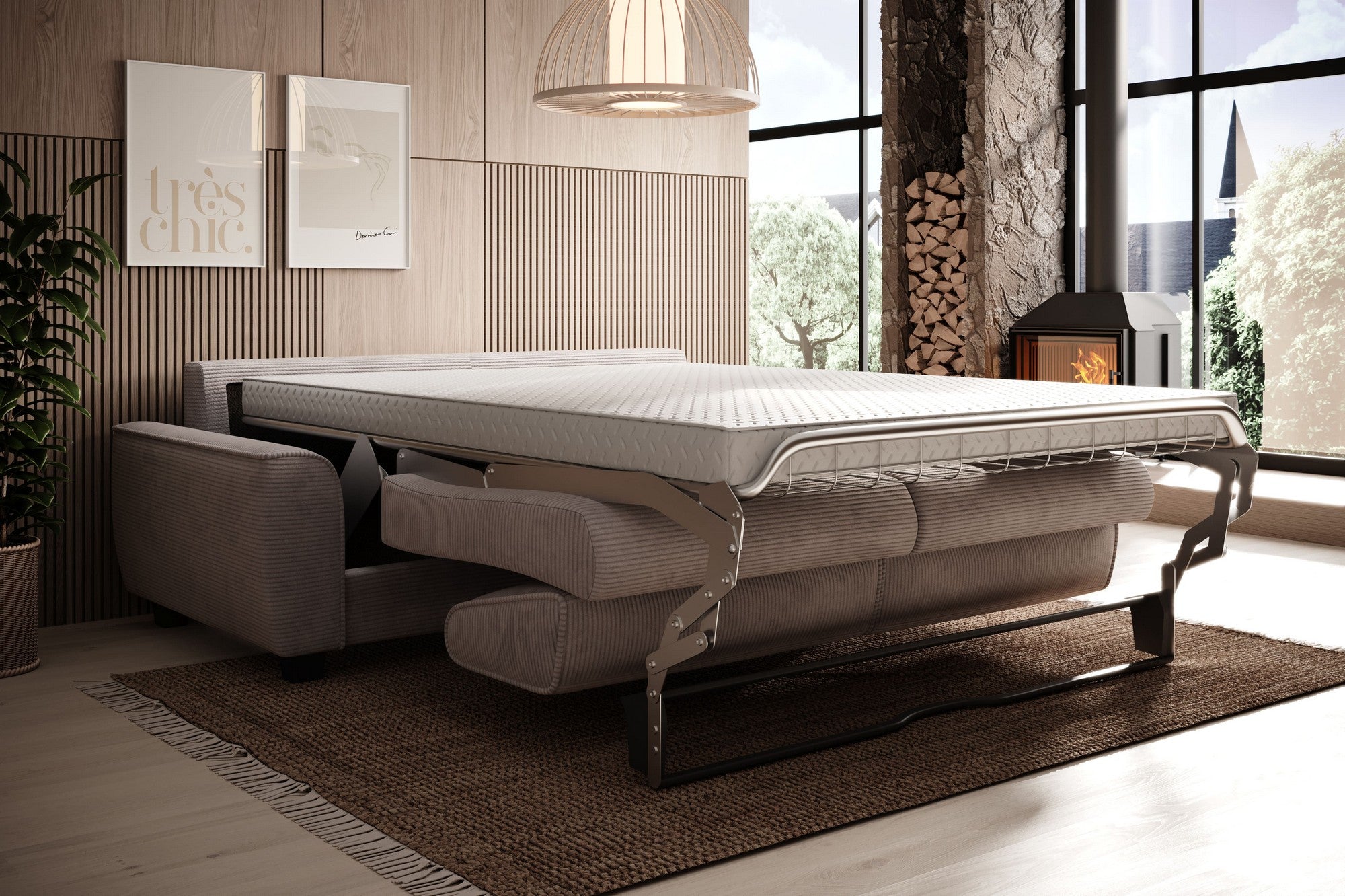 Canapea extensibila MONZA 160, personalizabil materiale Gama Premium, 220x98x84 cm
