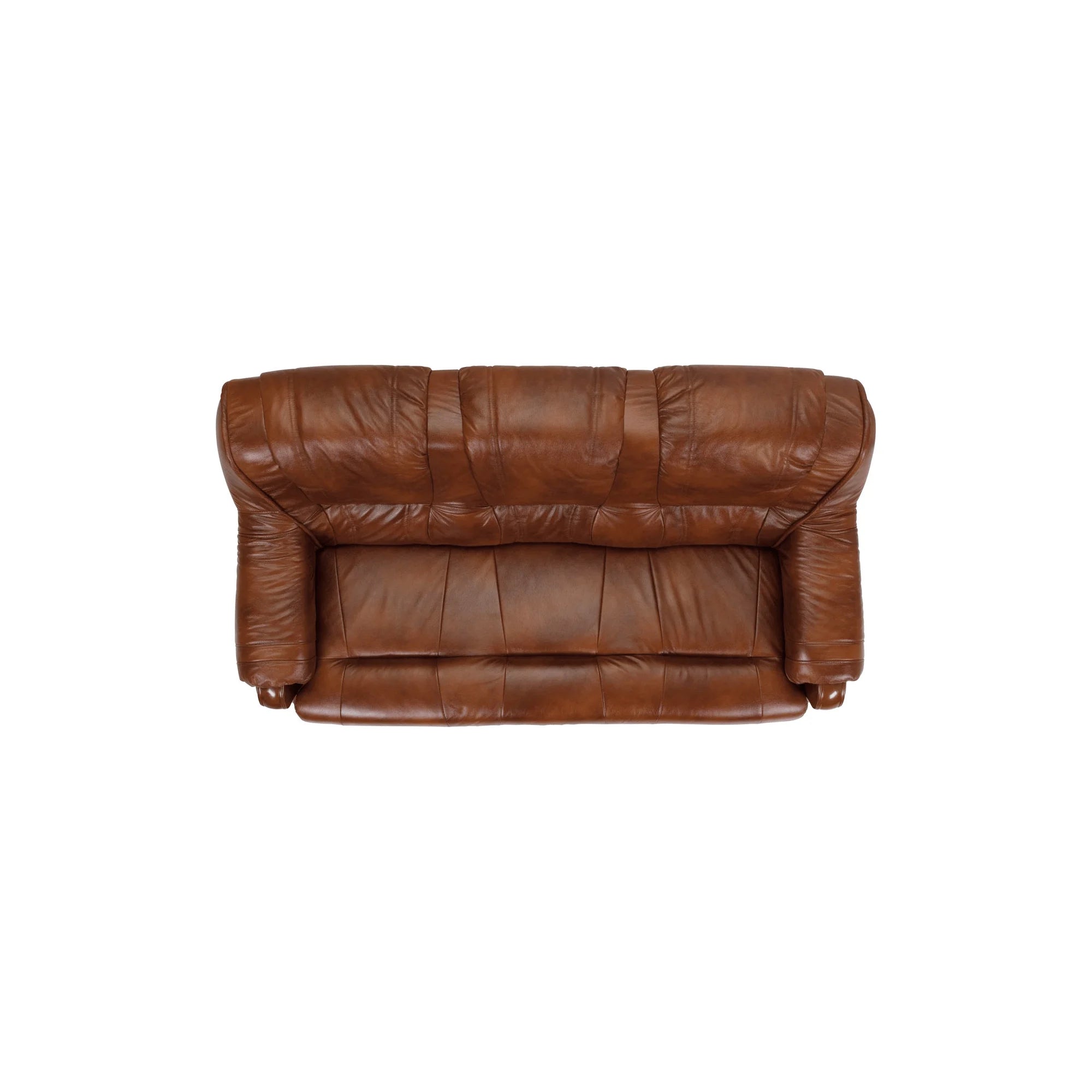 Canapea extensibila PARMA, maro, piele naturala/lemn/placaj, 195x96/140x95 cm