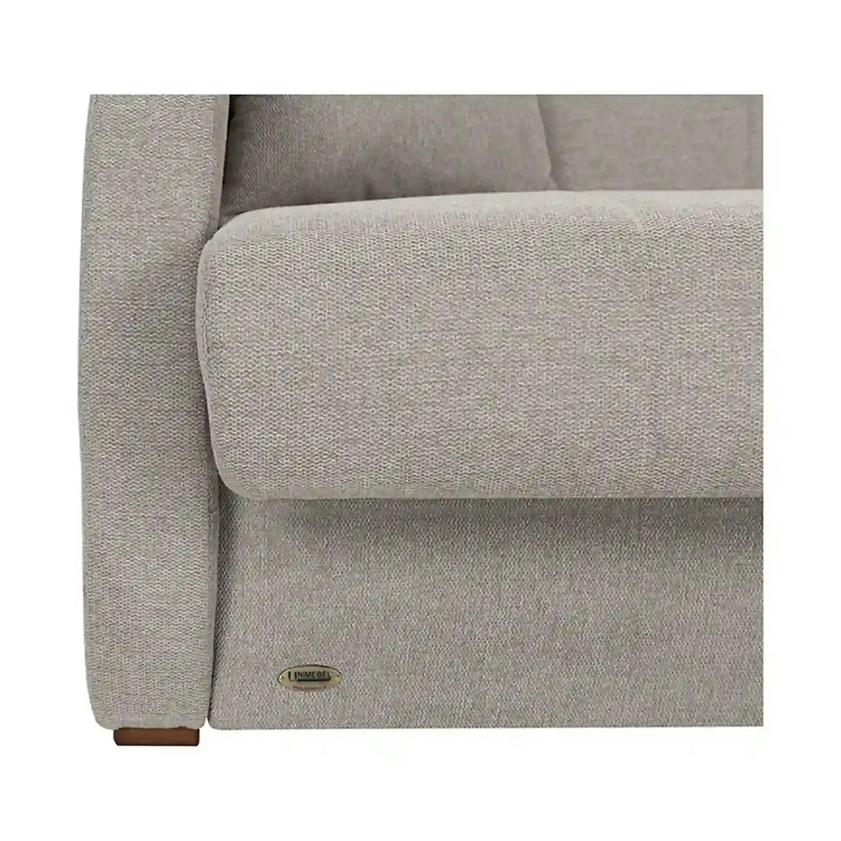 Canapea extensibila POLI, stofa catifelata bej - Matana 17, 134x110x97 cm
