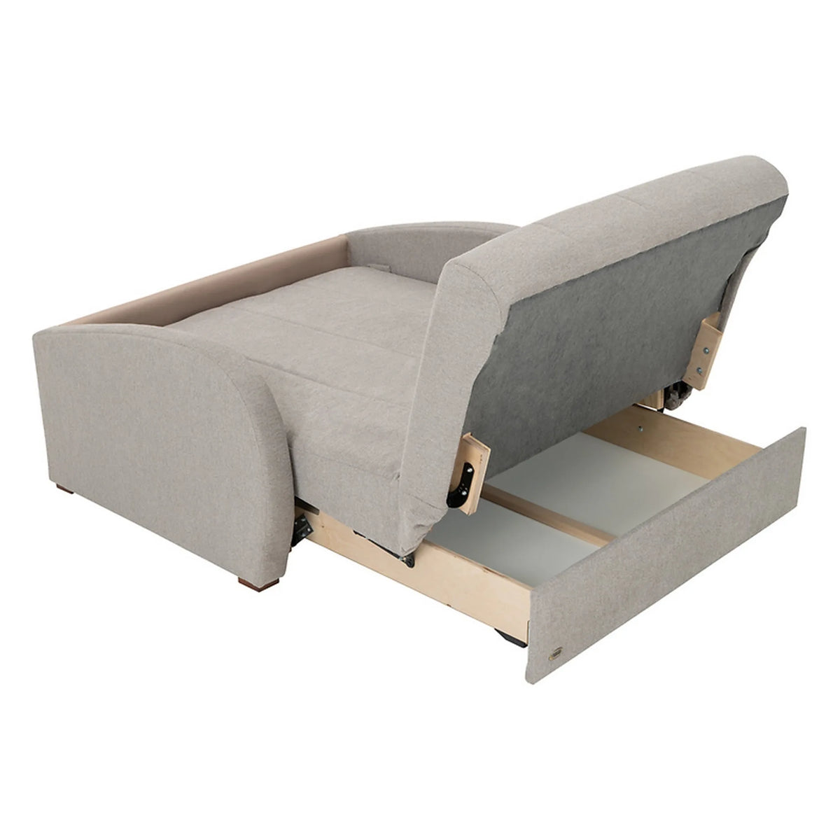 Canapea extensibila POLI, stofa catifelata bej - Matana 17, 134x110x97 cm