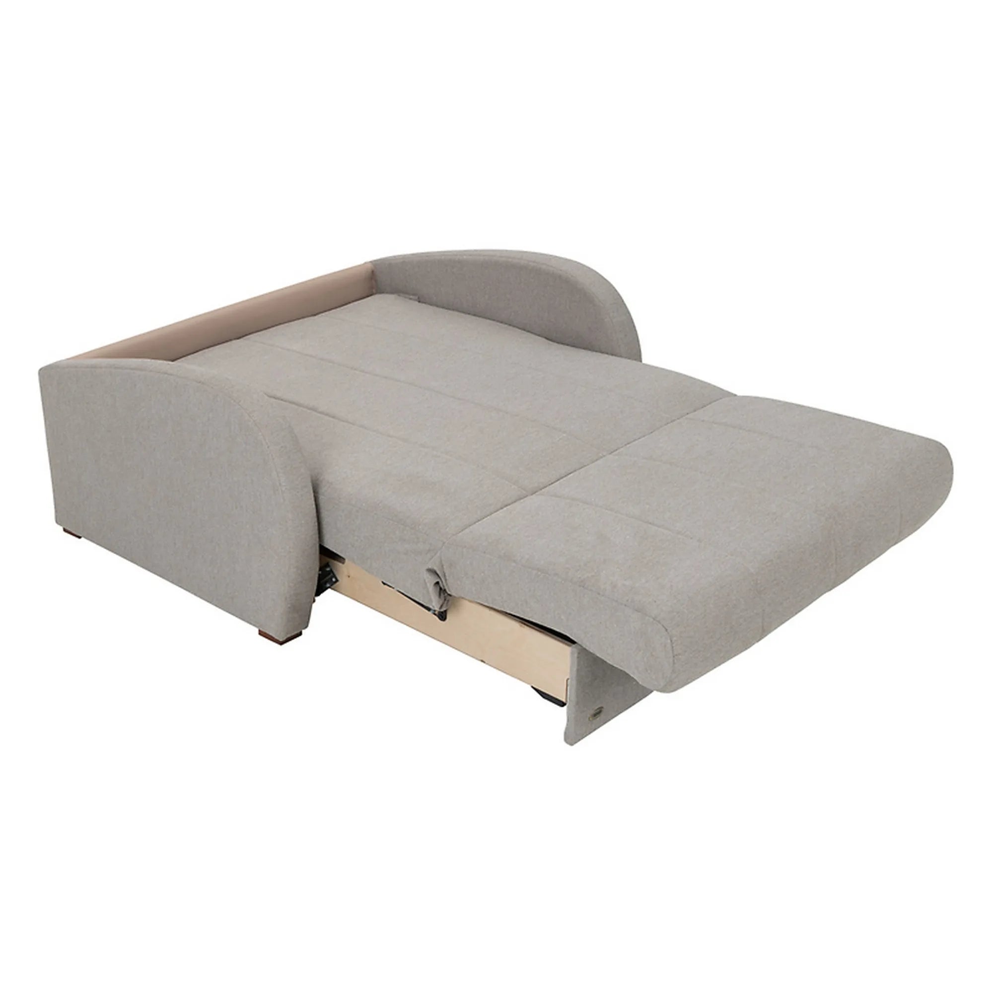 Canapea extensibila POLI, stofa catifelata bej - Matana 17, 134x110x97 cm