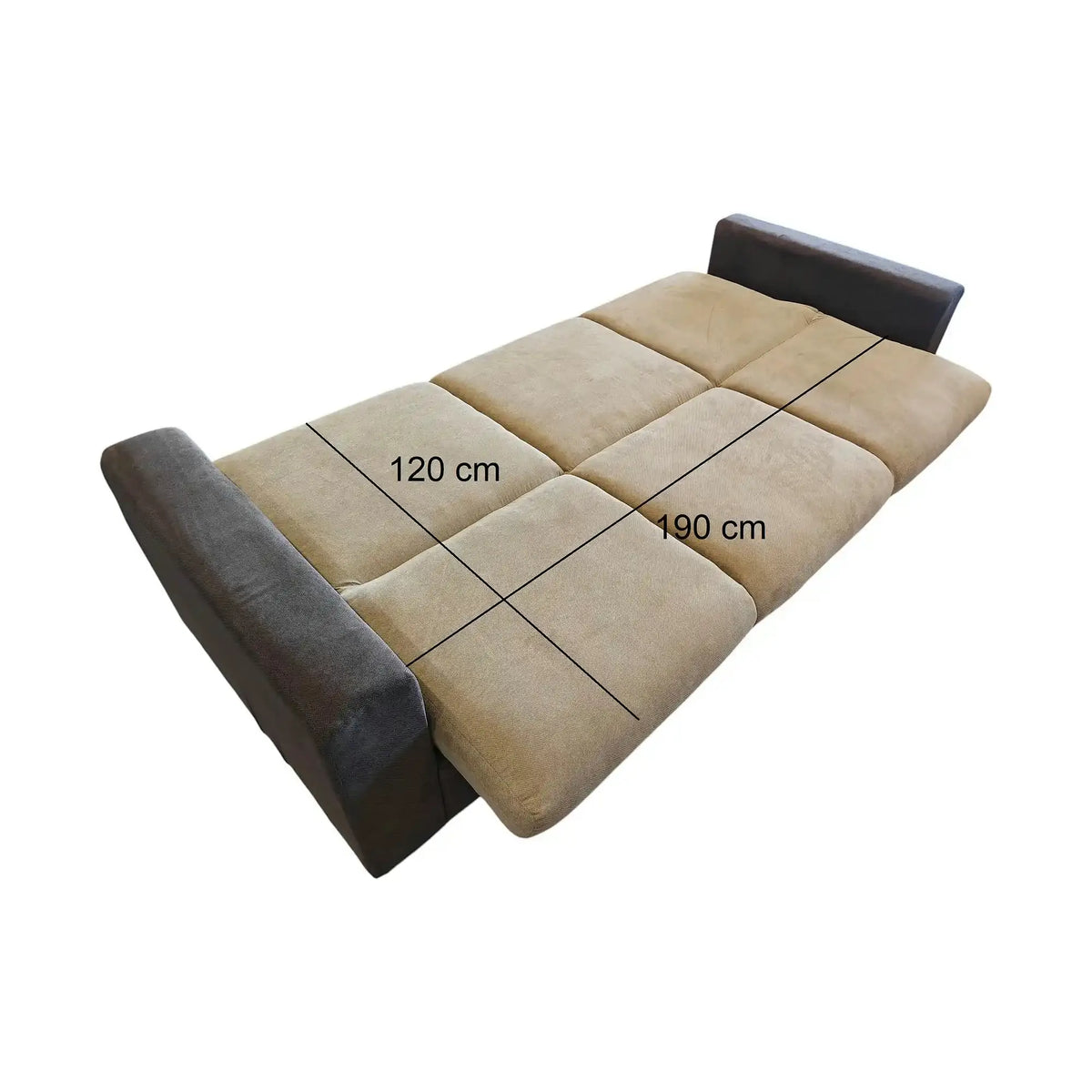Canapea extensibila RE, stofa clasica bej - Soro 8/maro - Soro 28, cu lada depozitare, 225x90x95 cm