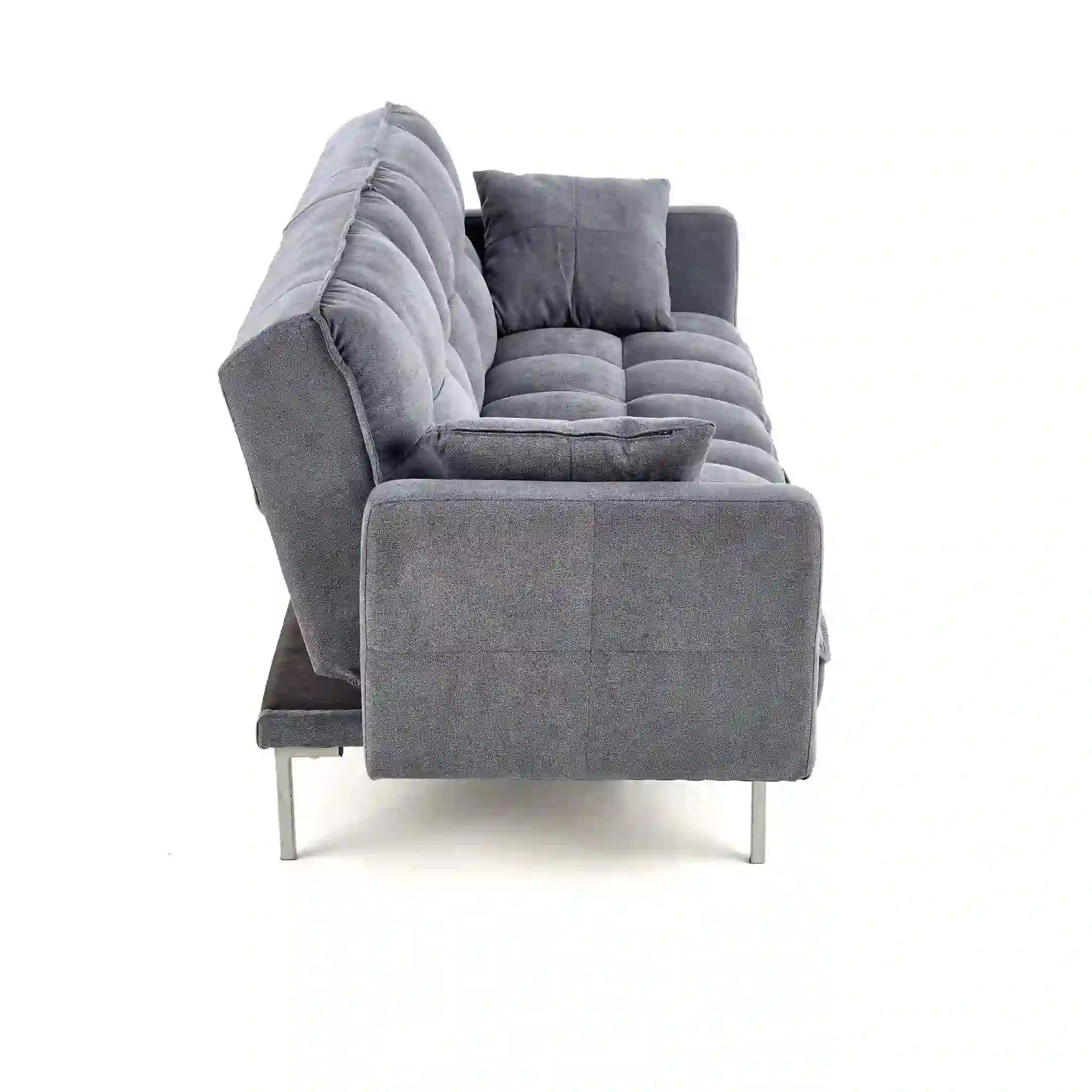 Canapea extensibila ROBERTO, gri albastrui, stofa, 193x85/108x86/58 cm