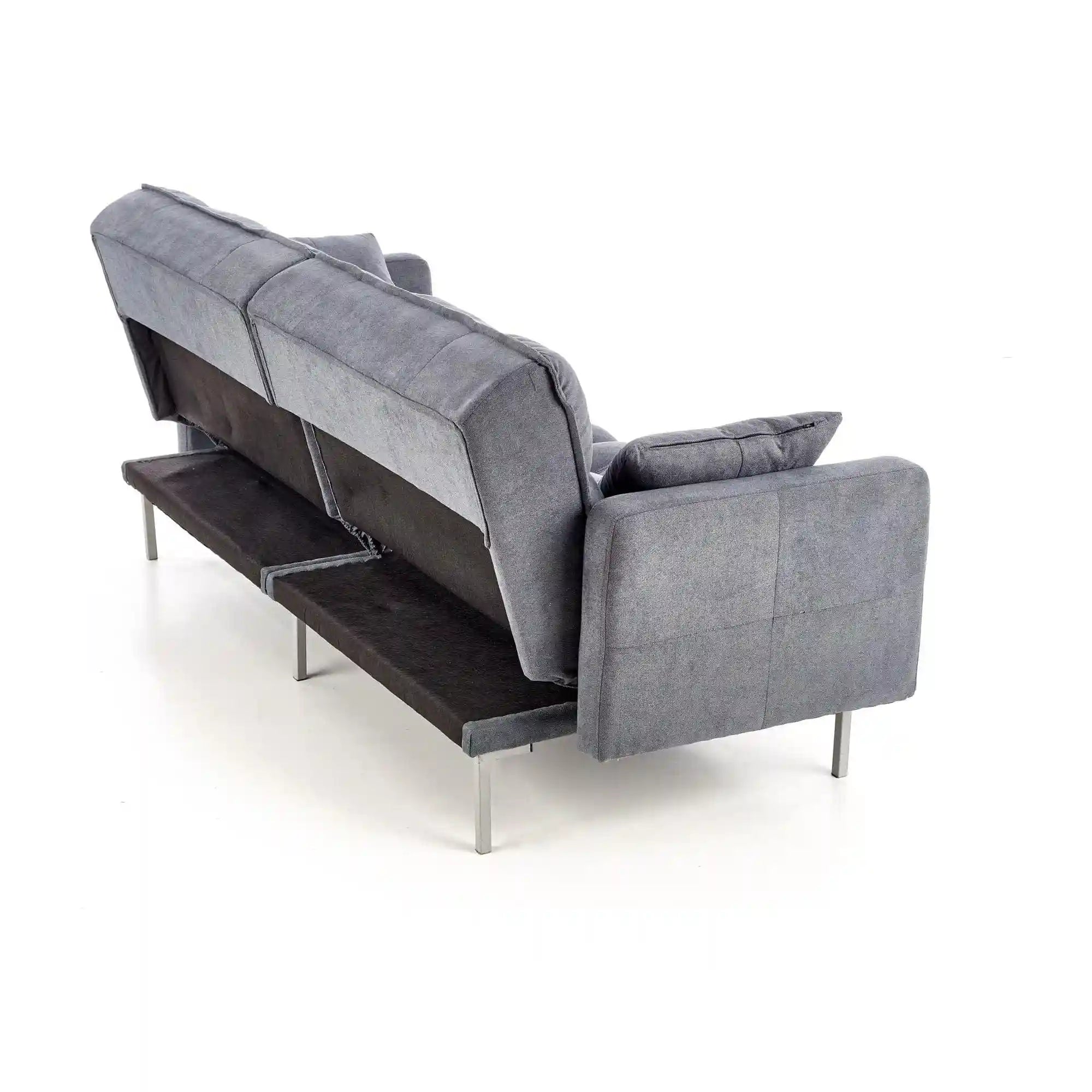 Canapea extensibila ROBERTO, gri albastrui, stofa, 193x85/108x86/58 cm