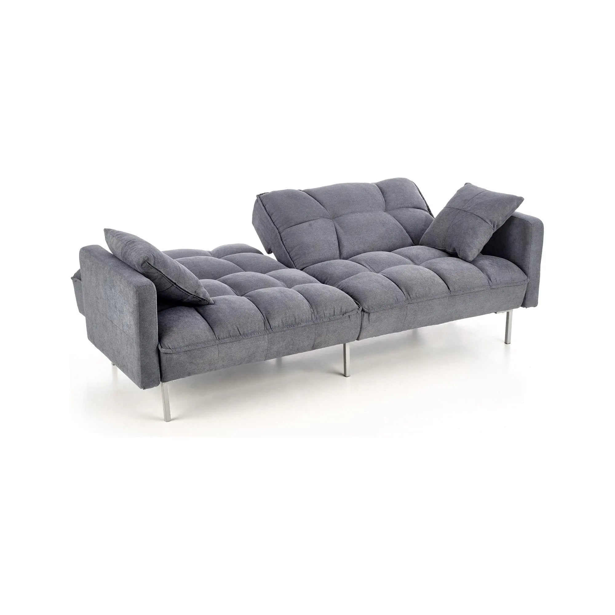 Canapea extensibila ROBERTO, gri albastrui, stofa, 193x85/108x86/58 cm