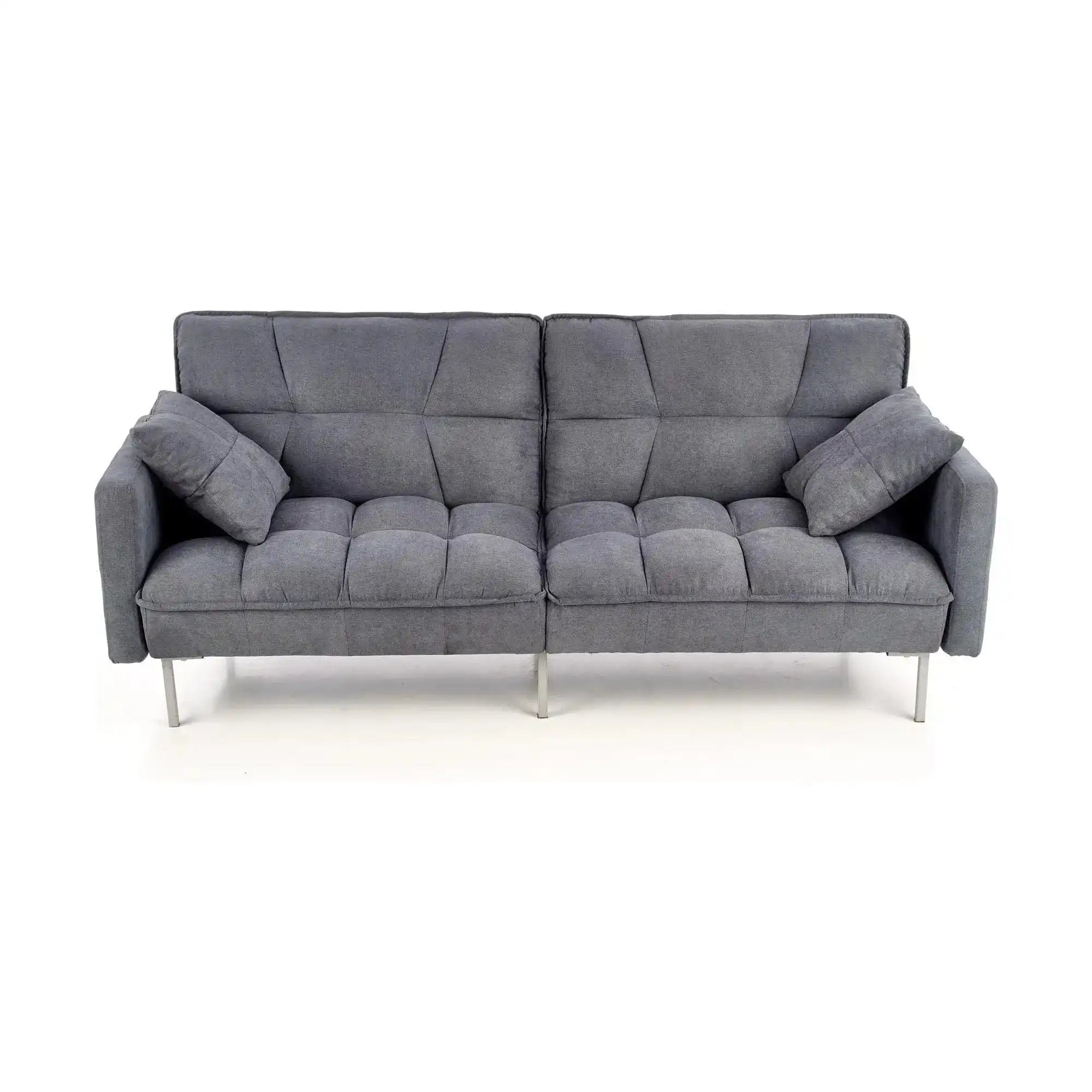 Canapea extensibila ROBERTO, gri albastrui, stofa, 193x85/108x86/58 cm