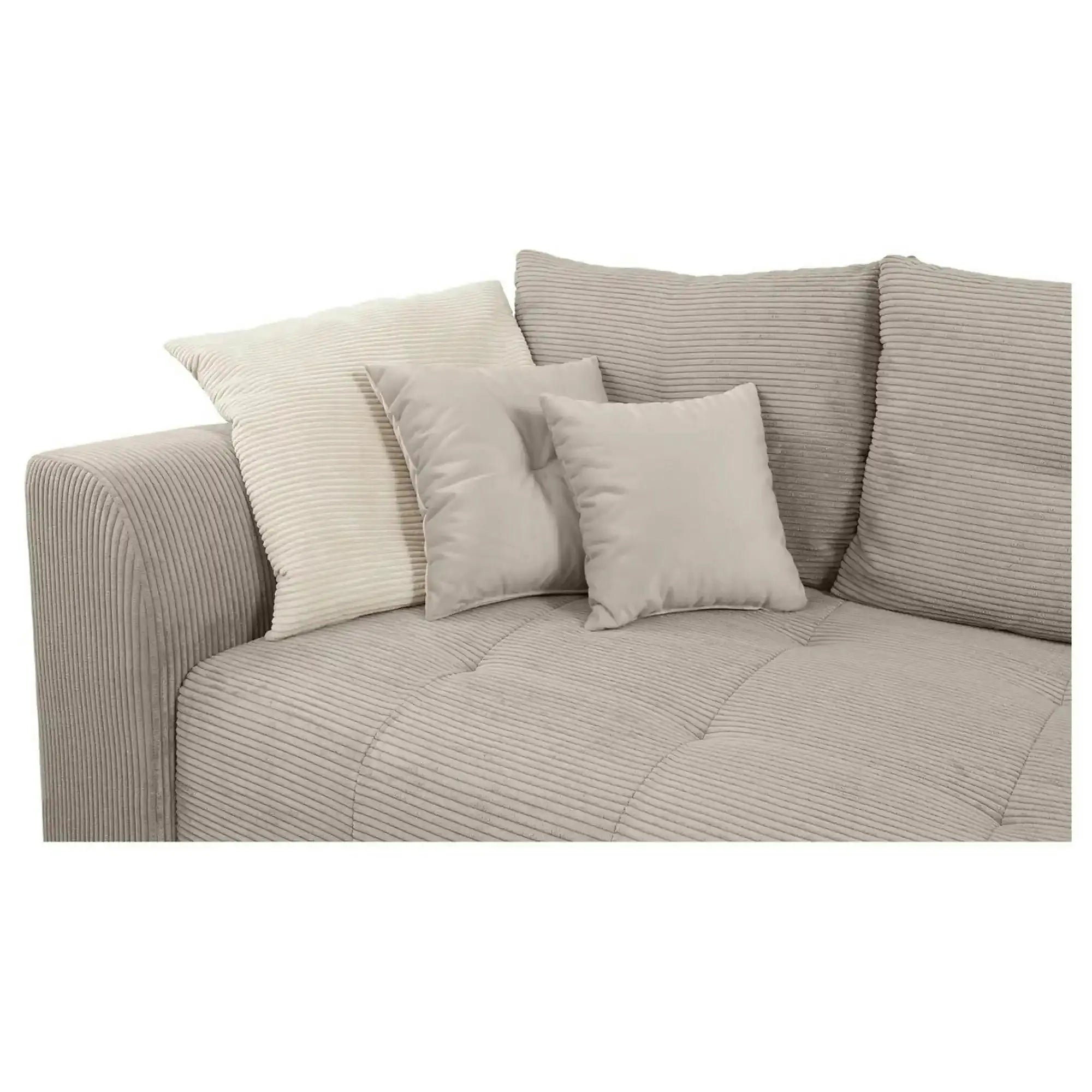 Canapea extensibila ROYAL IV, stofa catifelata bej - Poso 2, 247x116x96 cm