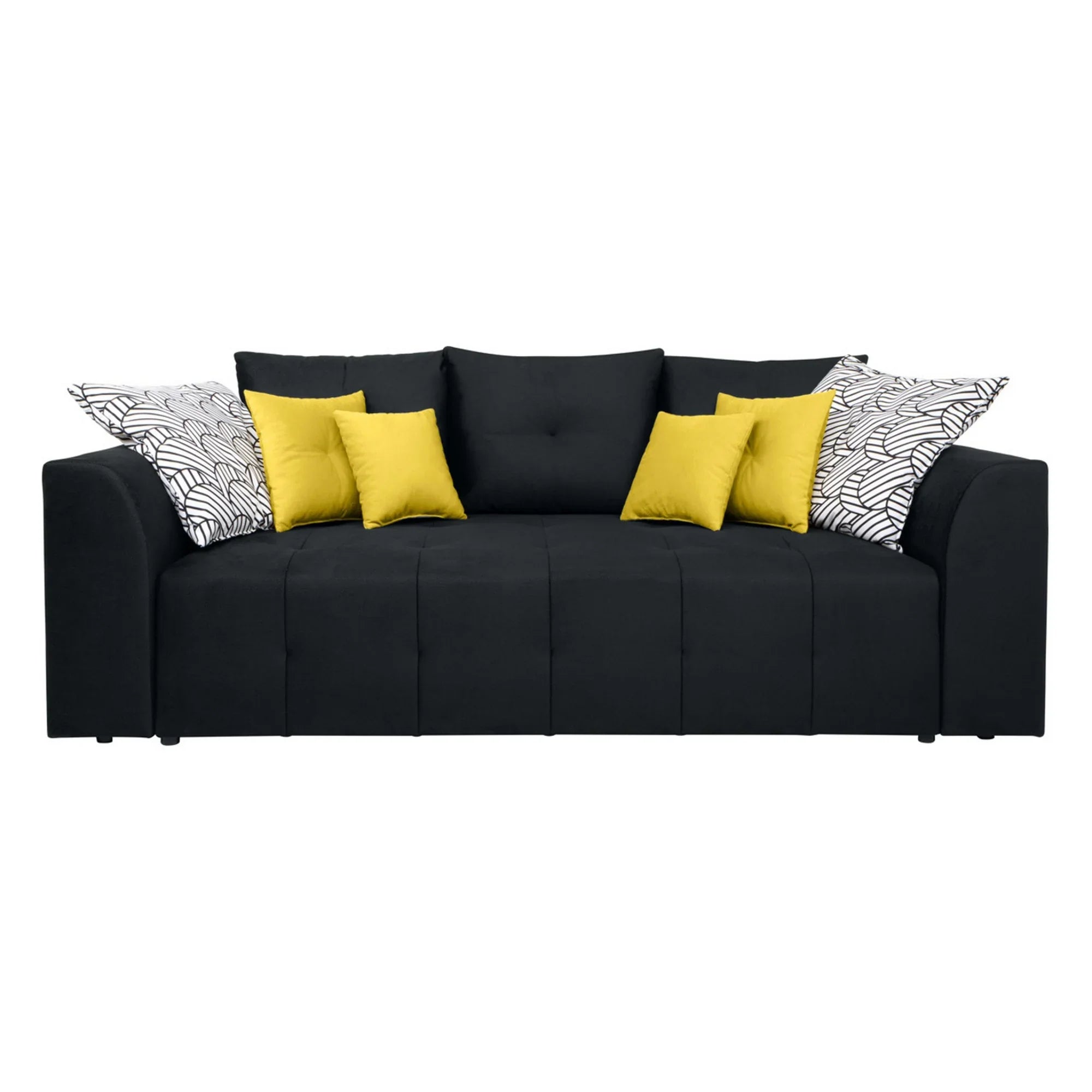 Canapea extensibila ROYAL IV, stofa catifelata negru - Solar 99, 247x116x96 cm