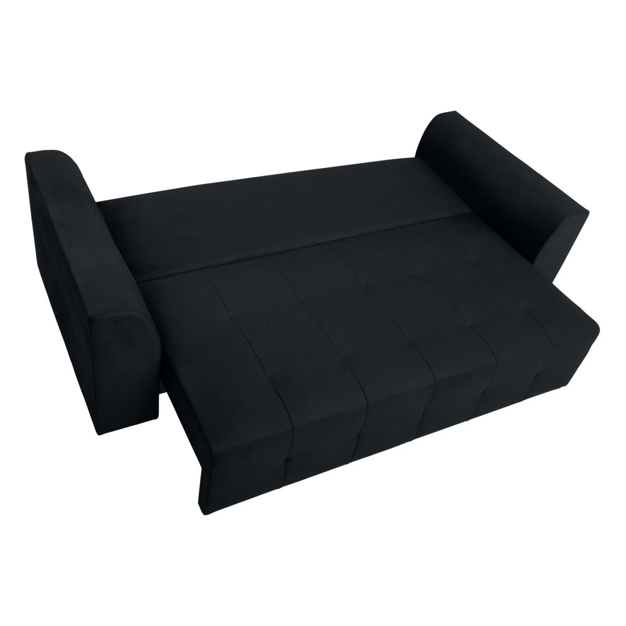 Canapea extensibila ROYAL IV, stofa catifelata negru - Solar 99, 247x116x96 cm