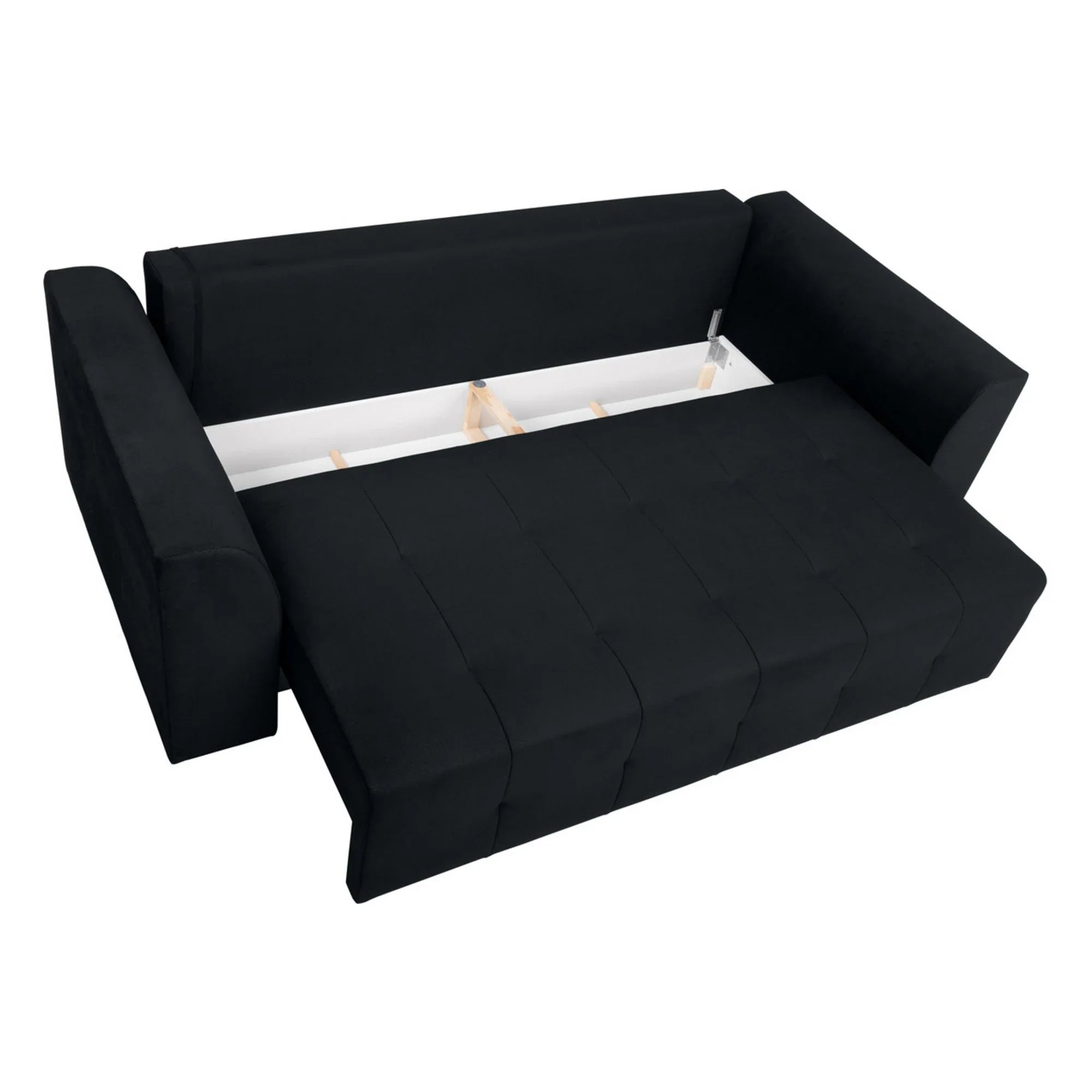 Canapea extensibila ROYAL IV, stofa catifelata negru - Solar 99, 247x116x96 cm