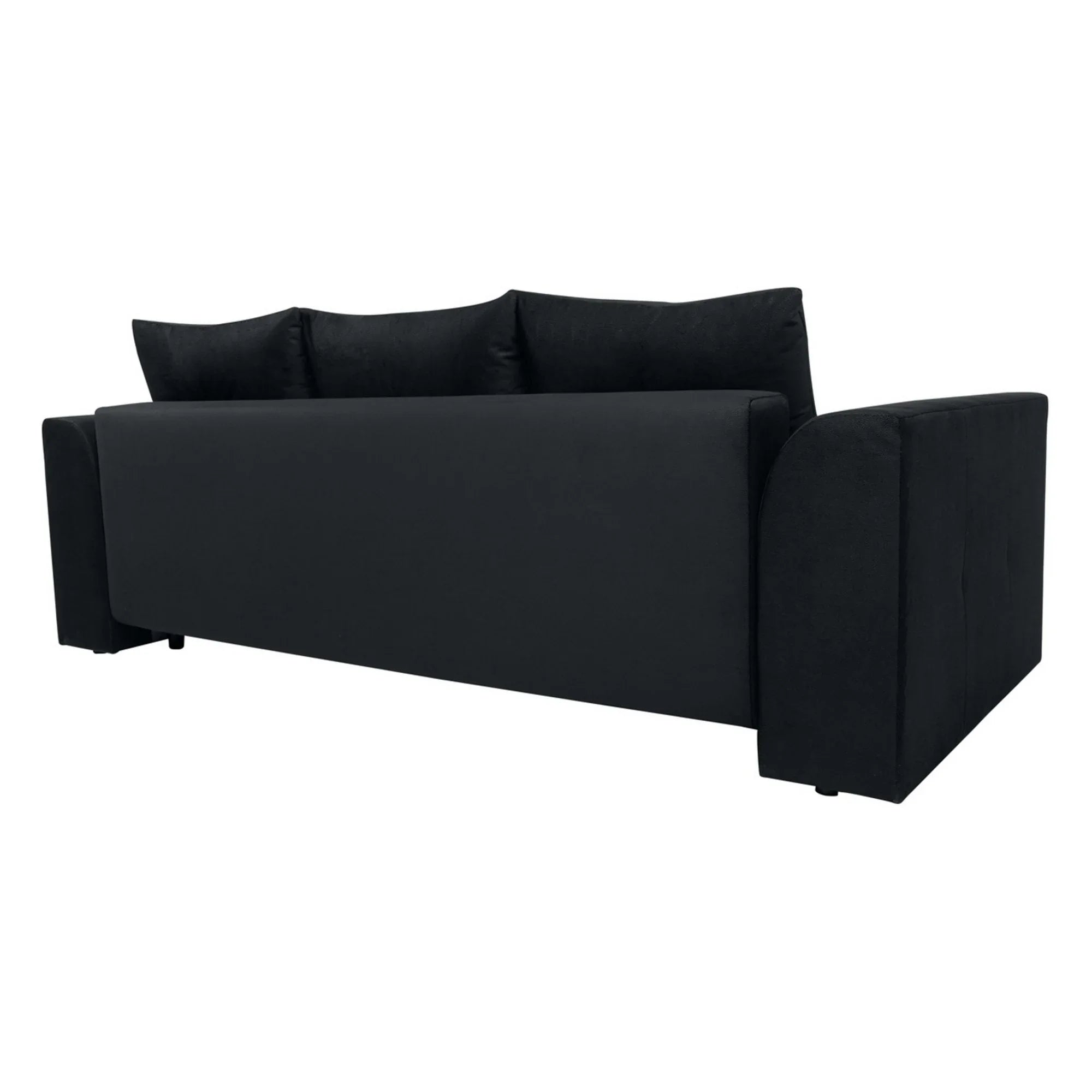 Canapea extensibila ROYAL IV, stofa catifelata negru - Solar 99, 247x116x96 cm