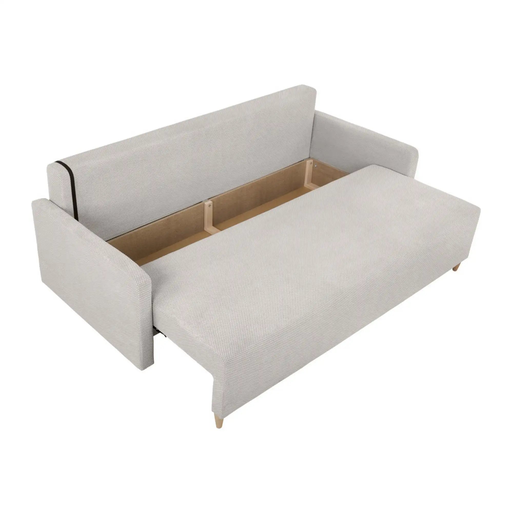 Canapea extensibila SIGMA, stofa catifelata bej - Onega 2, 208x90x92 cm