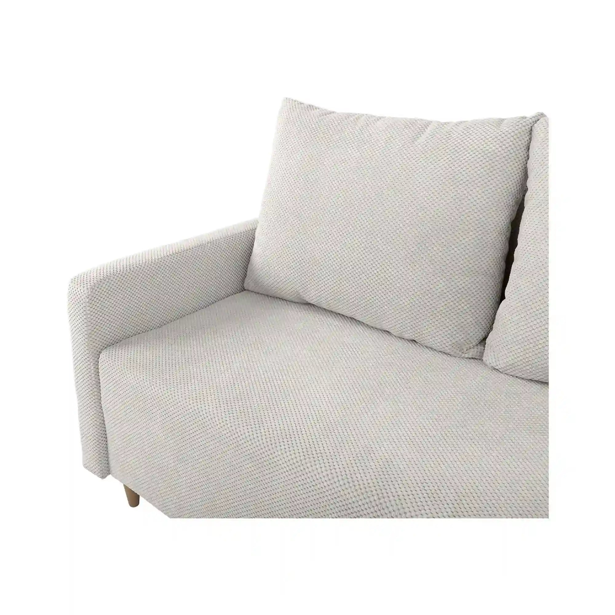 Canapea extensibila SIGMA, stofa catifelata bej - Onega 2, 208x90x92 cm