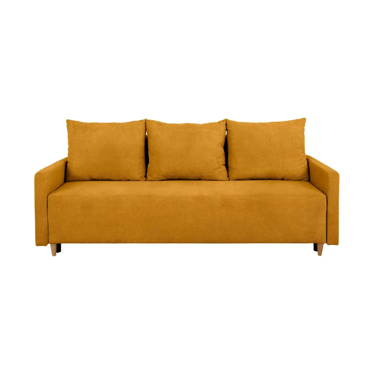 Canapea extensibila SIGMA, stofa catifelata galben - Onega 19, 208x90x92 cm