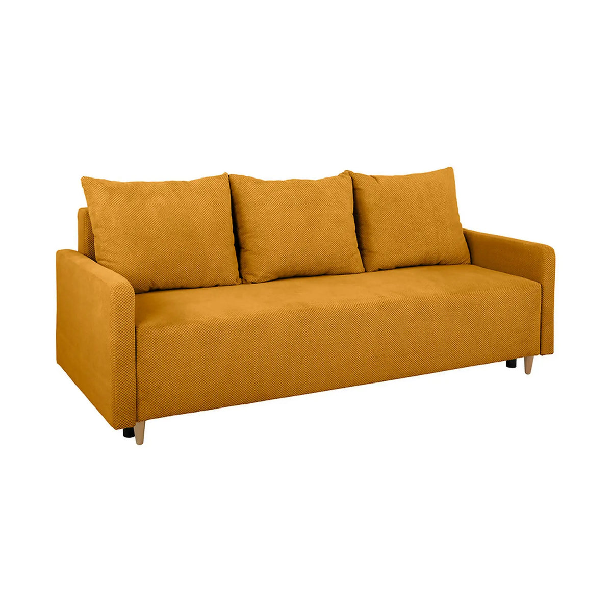Canapea extensibila SIGMA, stofa catifelata galben - Onega 19, 208x90x92 cm