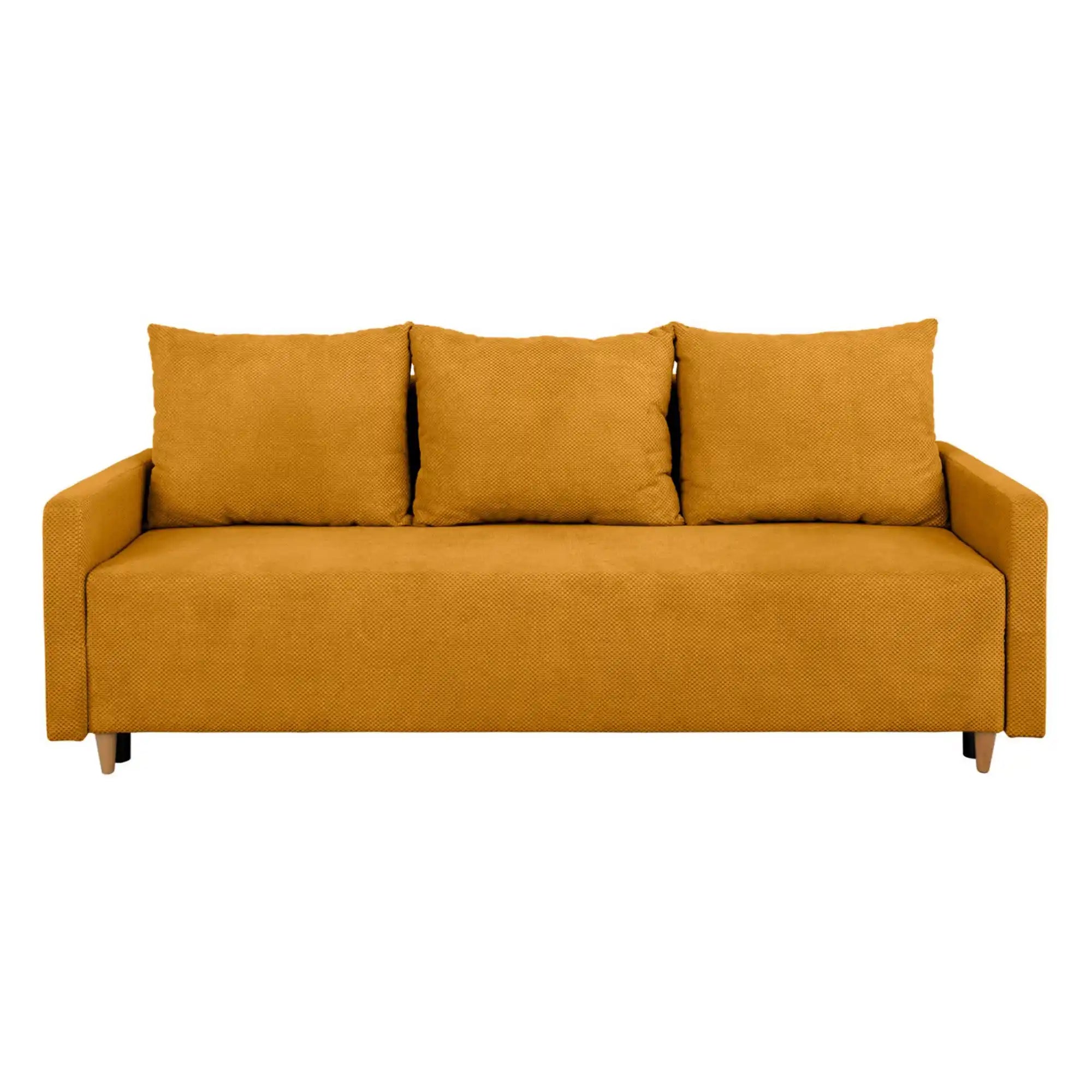 Canapea extensibila SIGMA, stofa catifelata galben - Onega 19, 208x90x92 cm