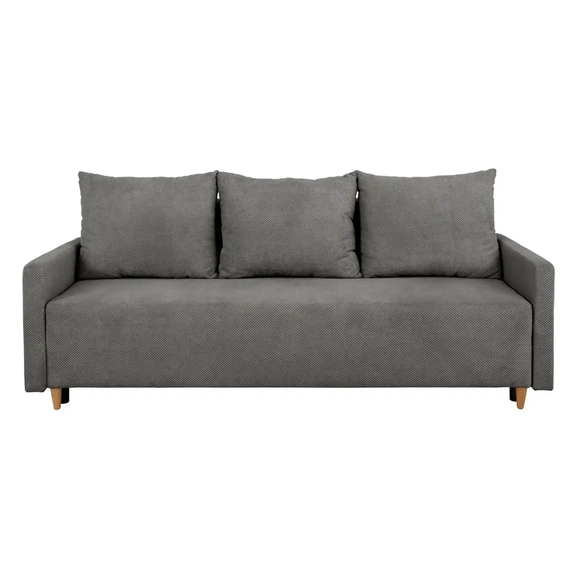 Canapea extensibila SIGMA, stofa catifelata gri - Onega 7, 208x90x92 cm