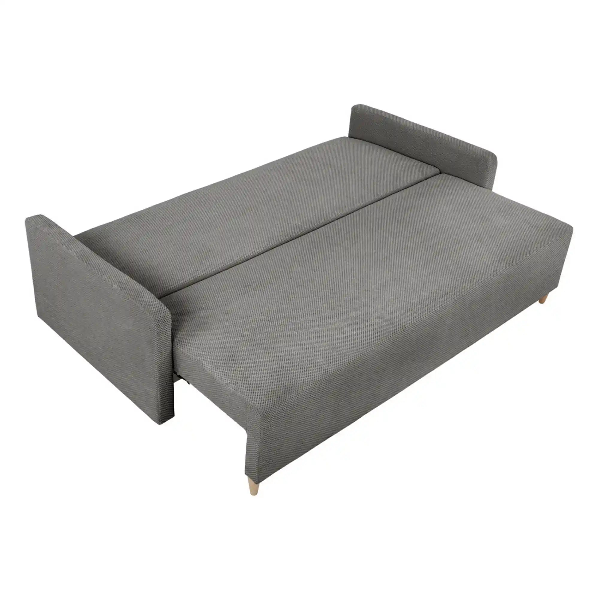 Canapea extensibila SIGMA, stofa catifelata gri - Onega 7, 208x90x92 cm