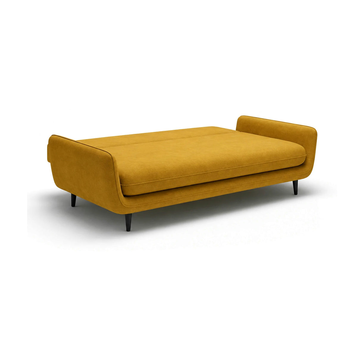 Canapea extensibila Solano, stofa catifelata galben - Riviera 41, cu lada depozitare, 230x107x85/73 cm