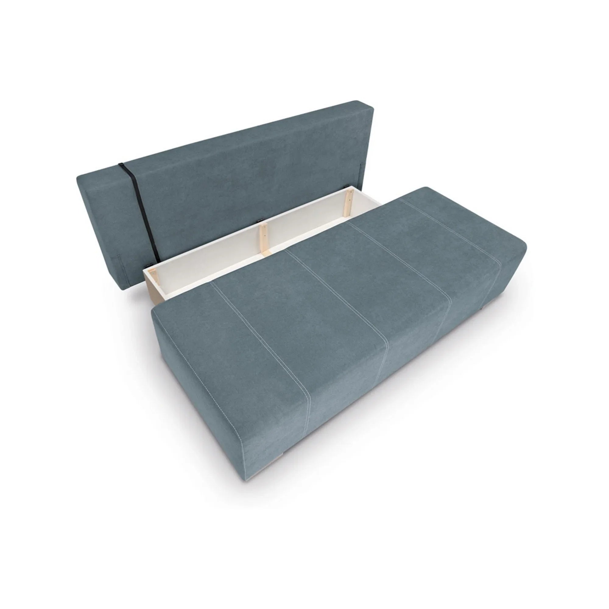 Canapea extensibila STREET IV, stofa catifelata albastru - Wind 76, 197x98x95 cm