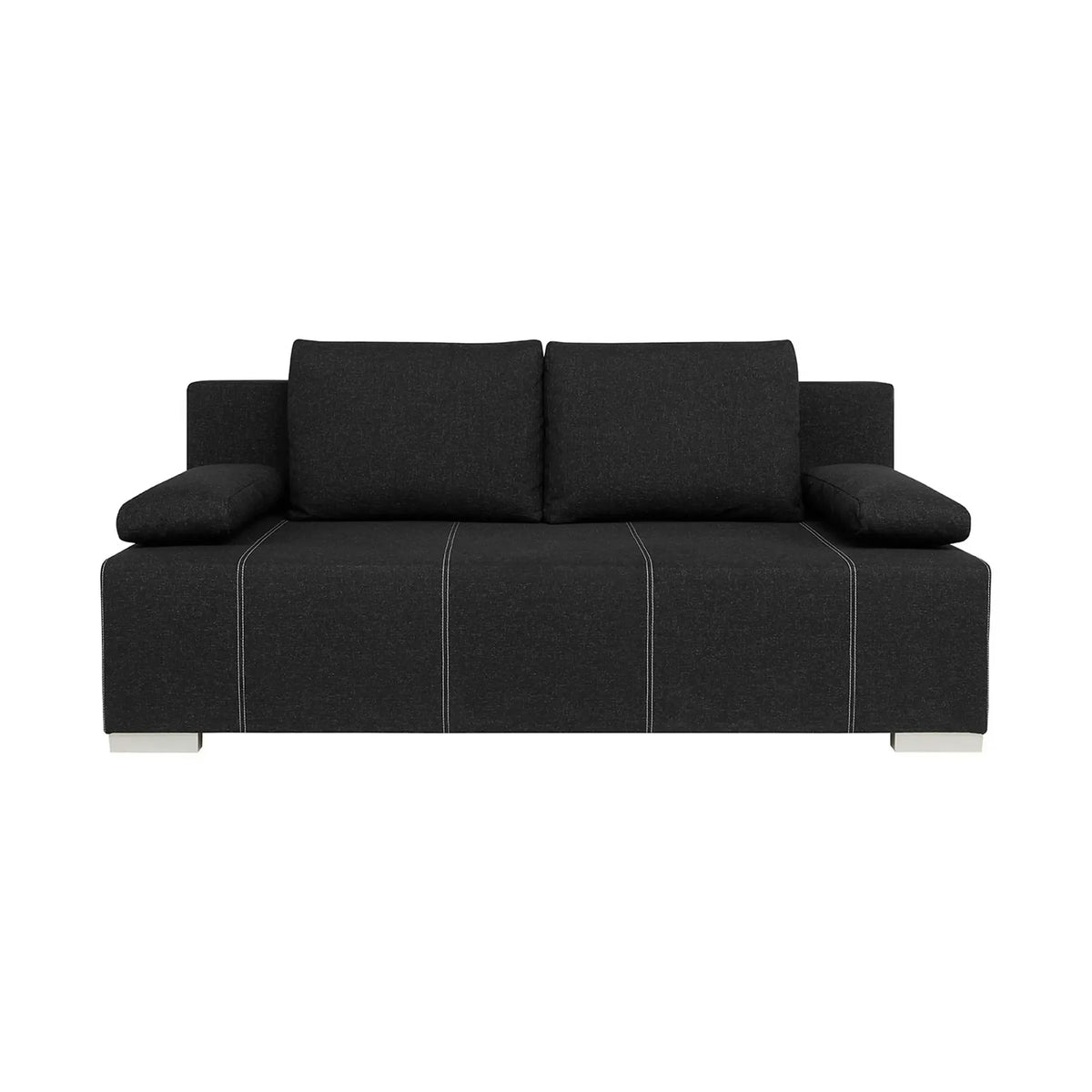 Canapea extensibila STREET IV, stofa catifelata negru - Denver 21, 197x98x95 cm