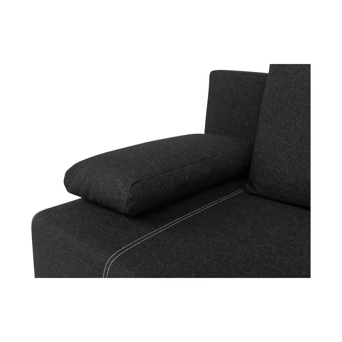 Canapea extensibila STREET IV, stofa catifelata negru - Denver 21, 197x98x95 cm