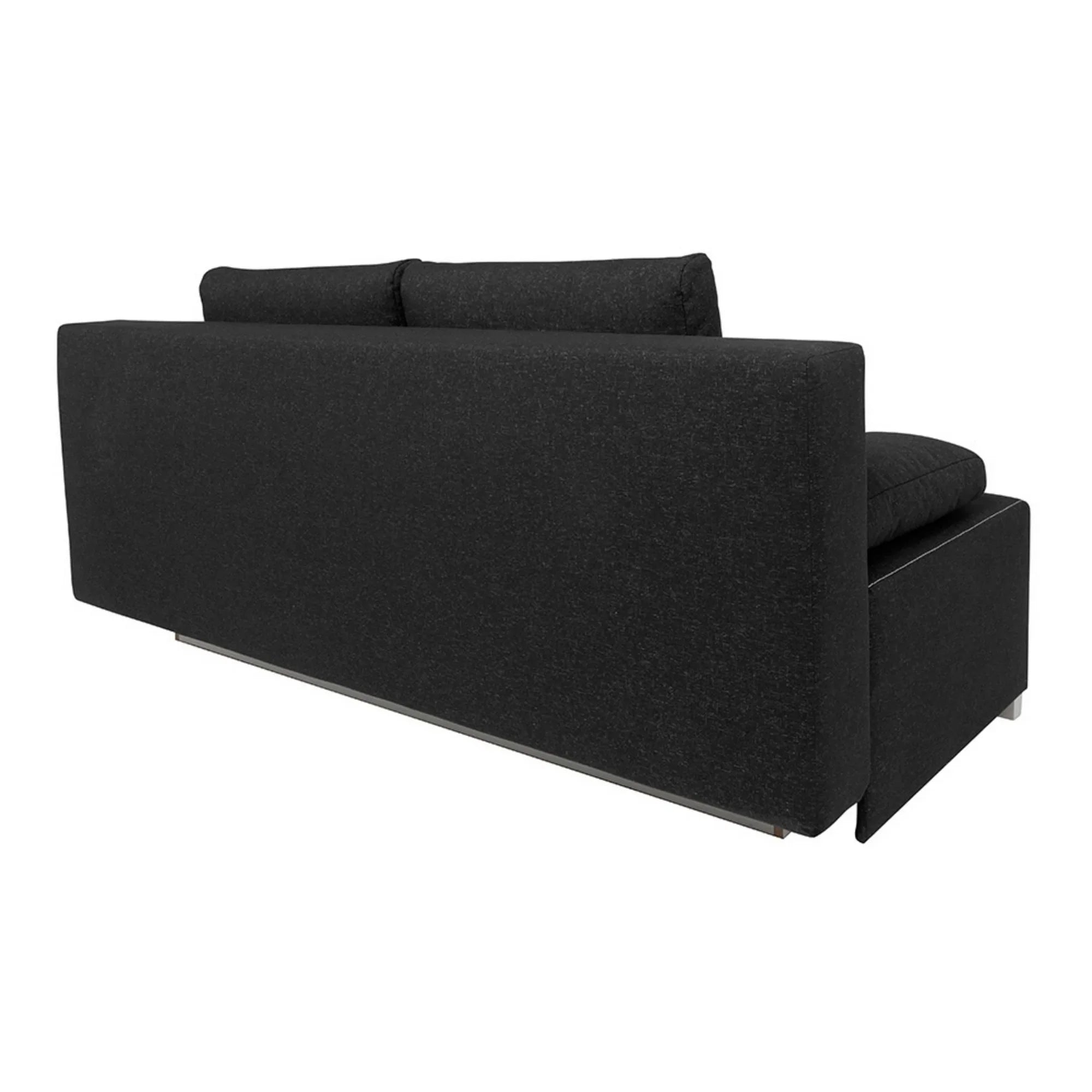 Canapea extensibila STREET IV, stofa catifelata negru - Denver 21, 197x98x95 cm