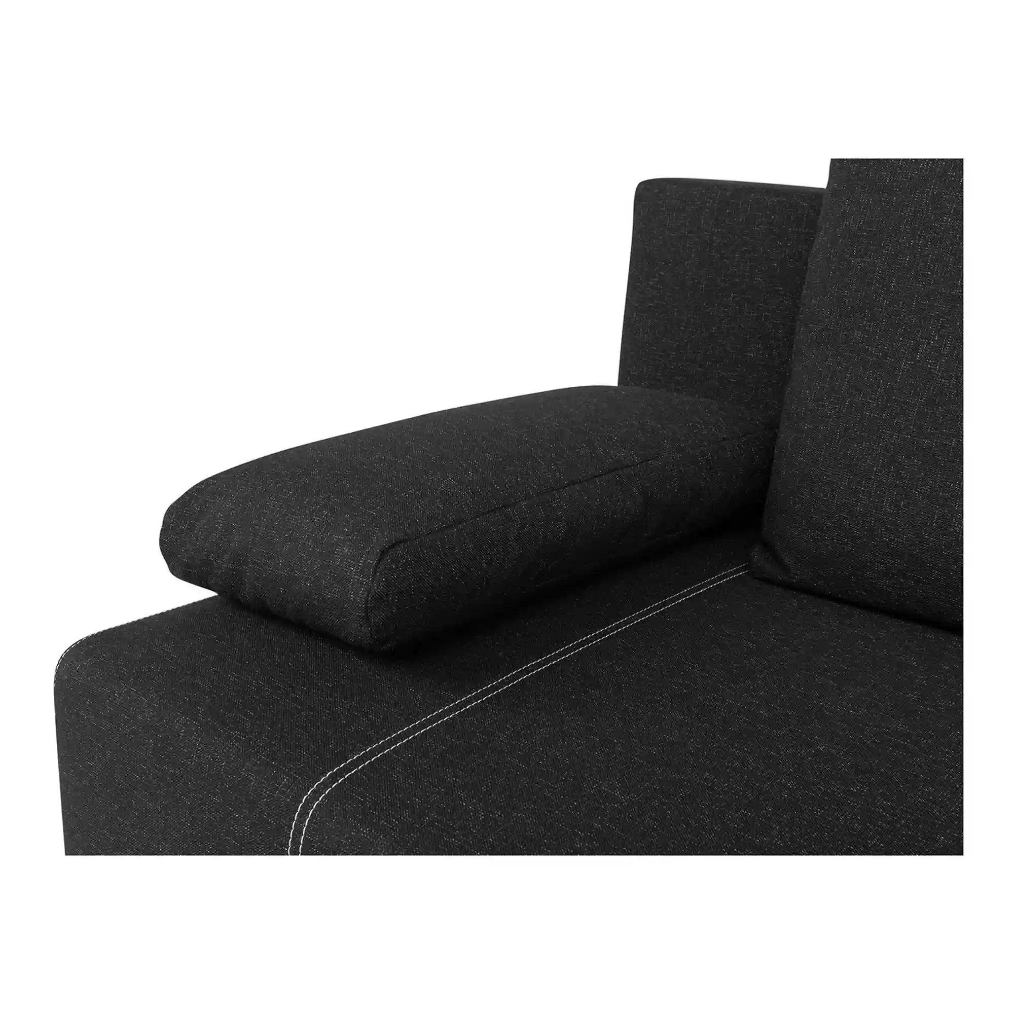 Canapea extensibila STREET IV, stofa catifelata negru - Denver 21, 197x98x95 cm