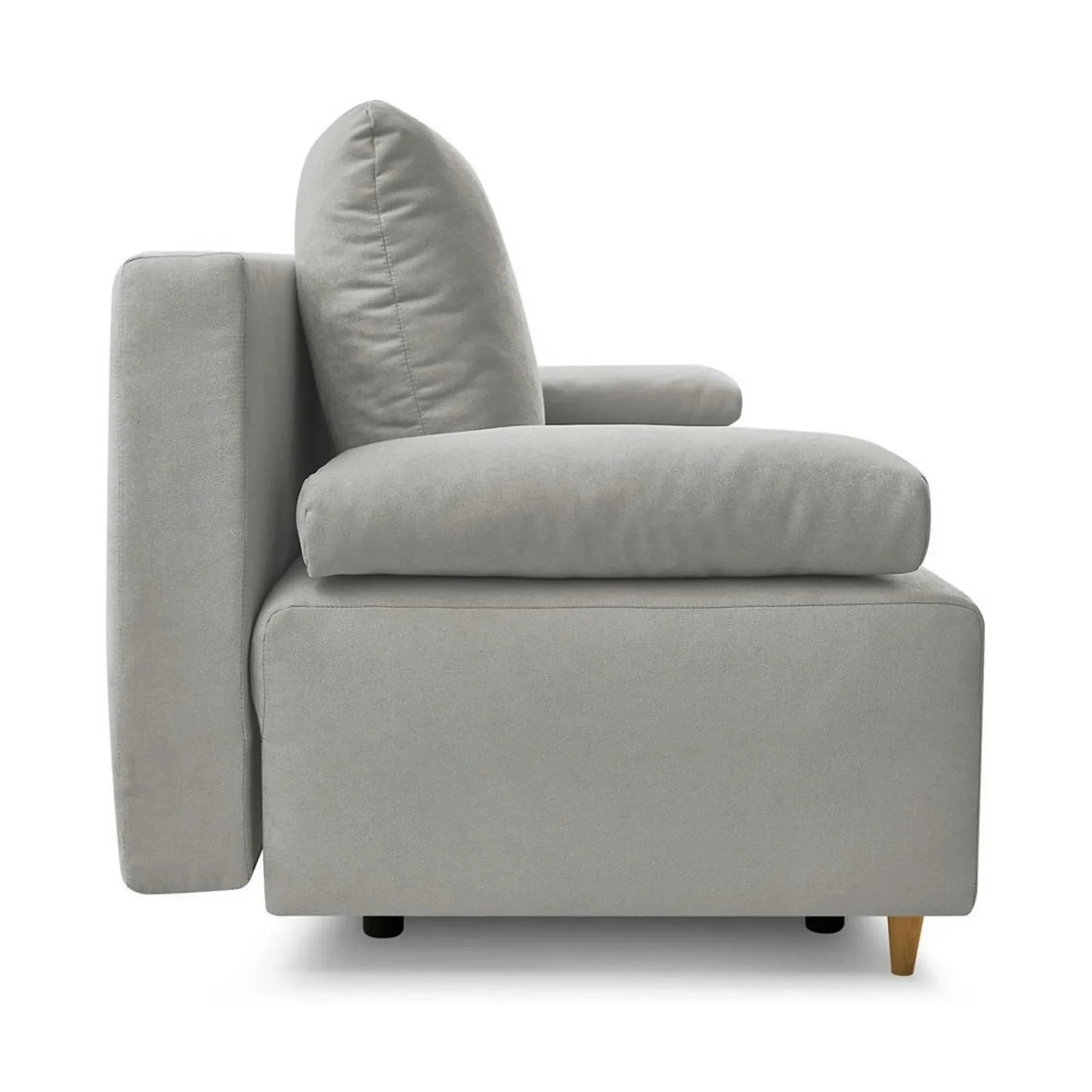 Canapea extensibila SUN, stofa catifelata gri - Enjoy New 45, 193x92x96 cm