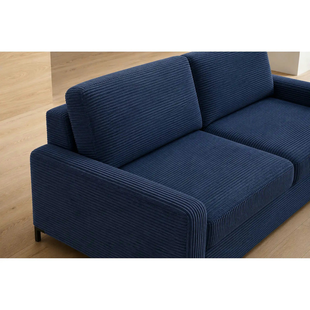 Canapea extensibila TINO 140, stofa catifelata albastru - Poso 05, 187x97x84 cm