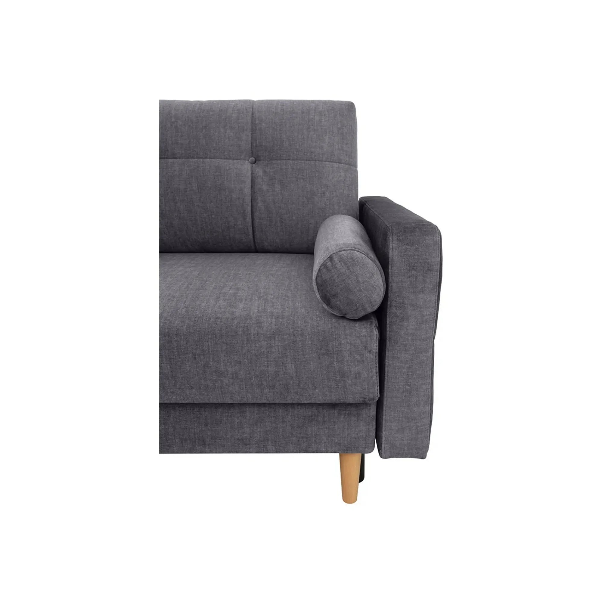 Canapea extensibila TORENT, stofa catifelata gri - Vogue 16, 220x98x95 cm