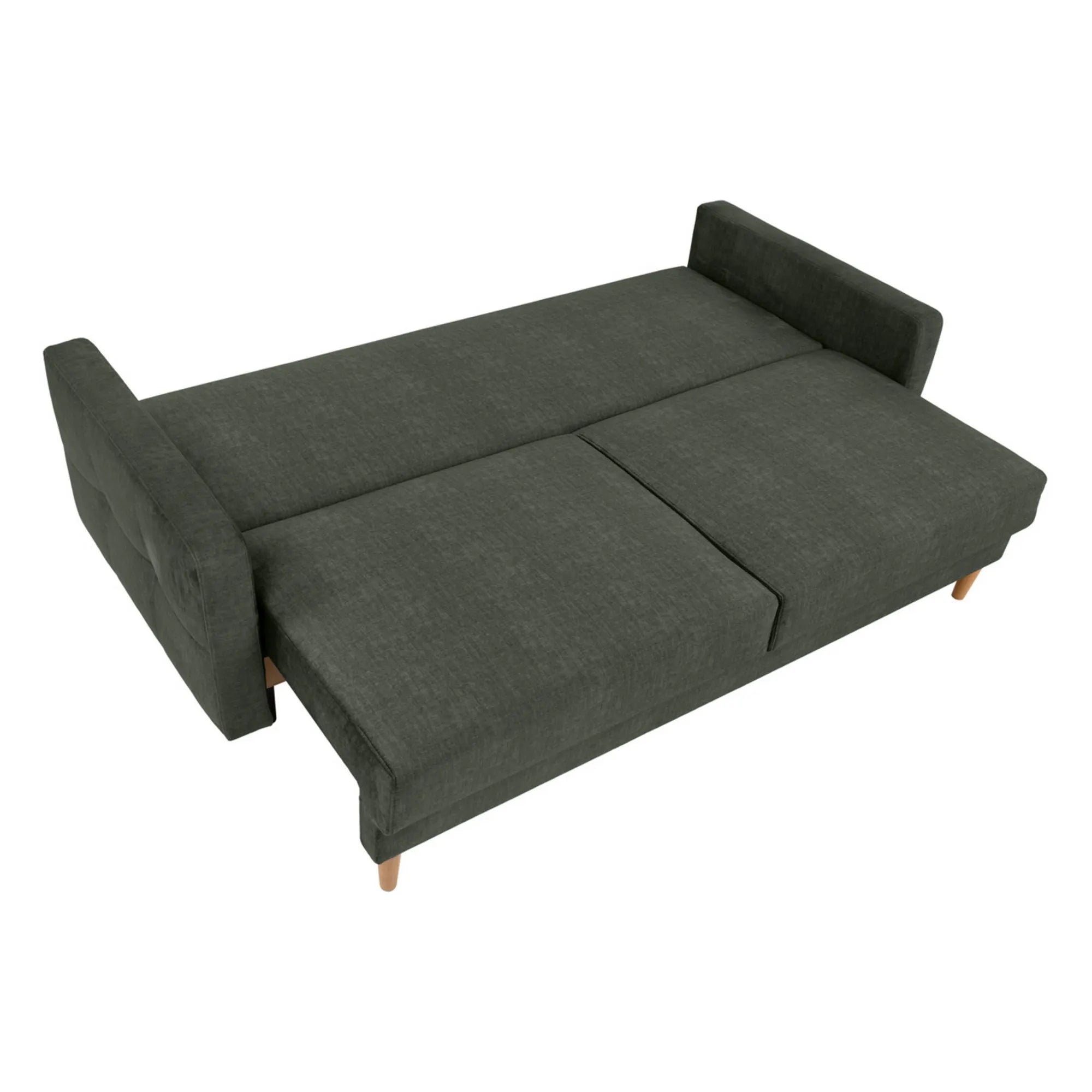 Canapea extensibila TORENT, stofa catifelata verde - Vogue 11, 220x98x95 cm