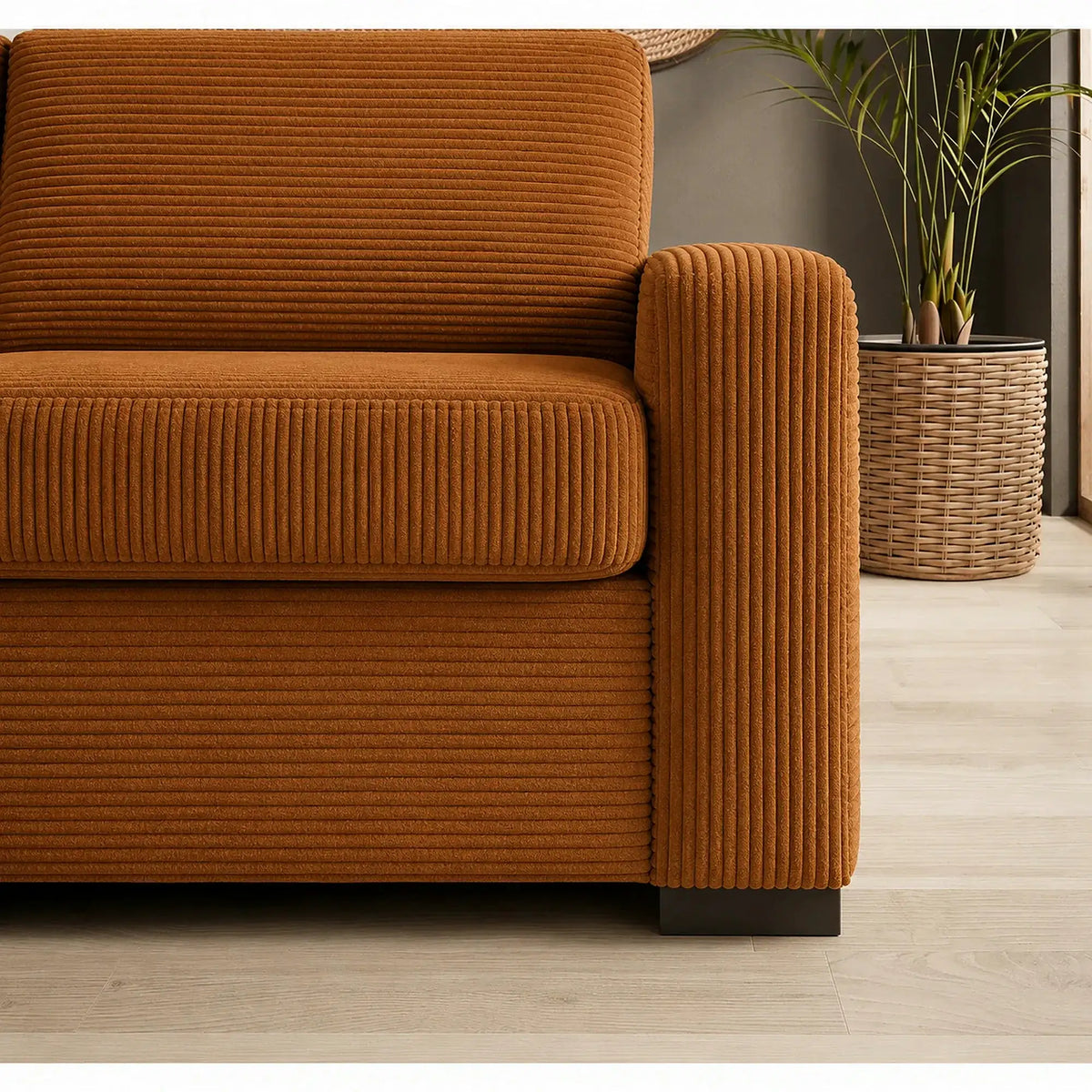 Canapea extensibila VANILLA 160, stofa catifelata maro - Element 07, 220x98x87 cm