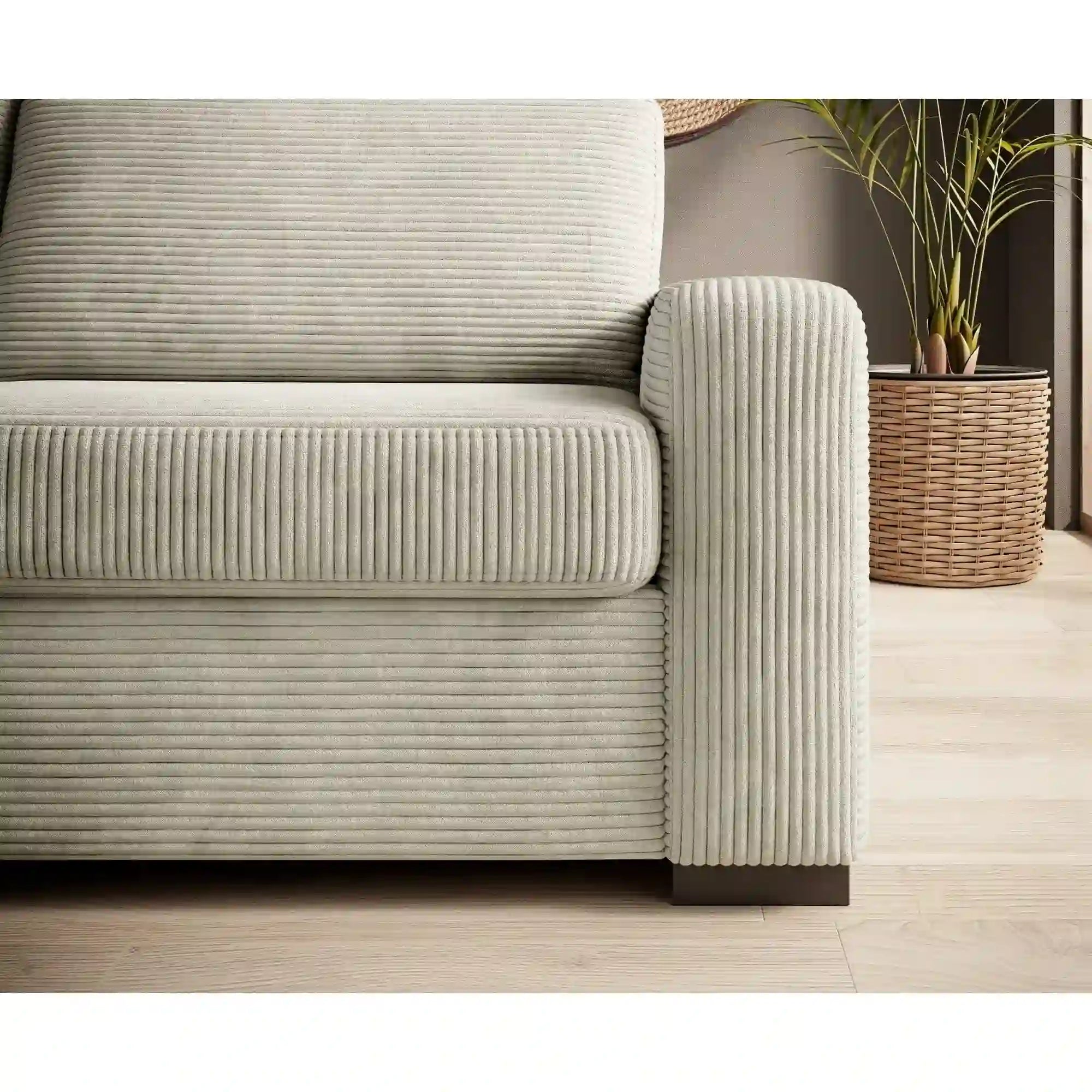 Canapea extensibila VANILLA 160, stofa catifelata maro - Whisper 5, Gama Premium, 220x98x87 cm