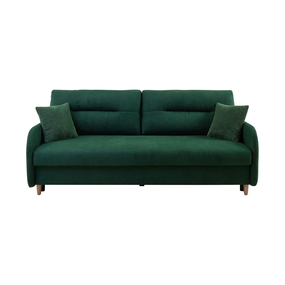 Canapea extensibila VERTO, stofa catifelata verde - Asti 31, 206x93x88 cm