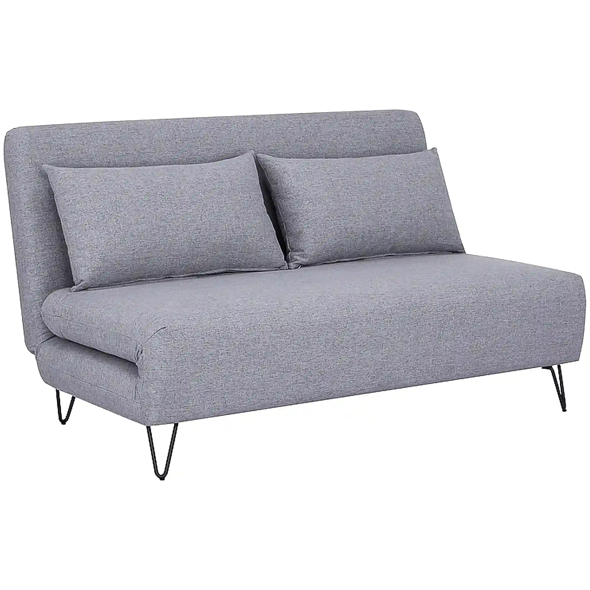 Canapea extensibila ZENIA, gri, stofa/metal, 141x90/191x81 cm