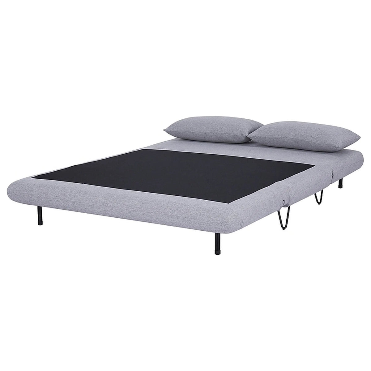 Canapea extensibila ZENIA, gri, stofa/metal, 141x90/191x81 cm