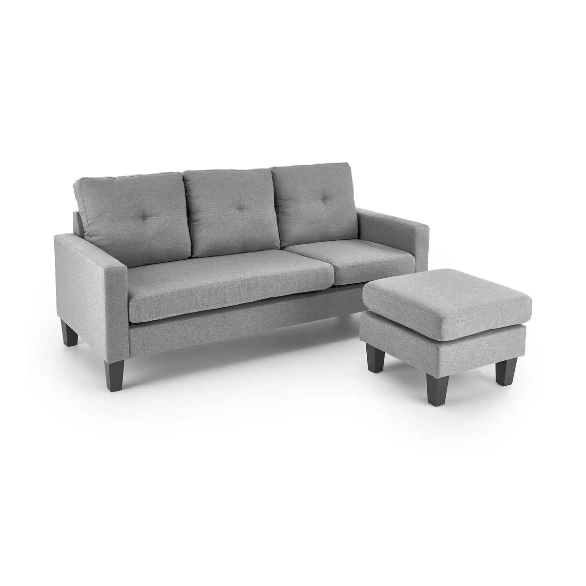 Canapea GERSON, gri, stofa clasica/polipropilena, 180x130x80 cm