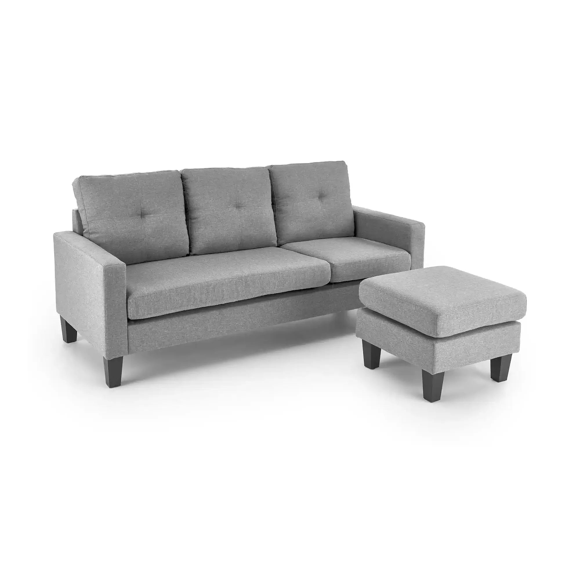 Canapea GERSON, gri, stofa clasica/polipropilena, 180x130x80 cm