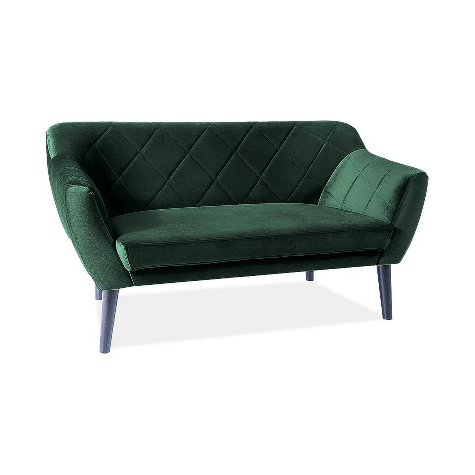 Canapea, KARO 2, verde - Bluvel 78, stofa catifelata, 140x75x76 cm