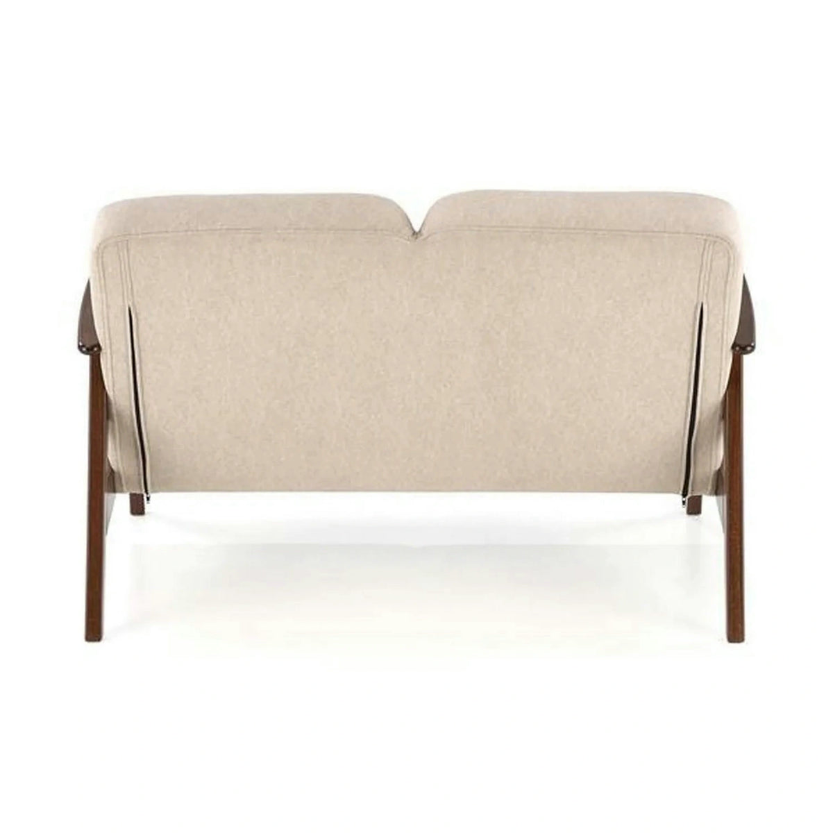 Canapea MILANO 2S, bej - Castel 15, stofa catifelata/lemn, 120x77x77 cm