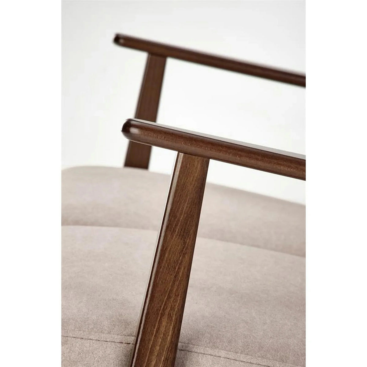 Canapea MILANO 2S, bej - Castel 15, stofa catifelata/lemn, 120x77x77 cm