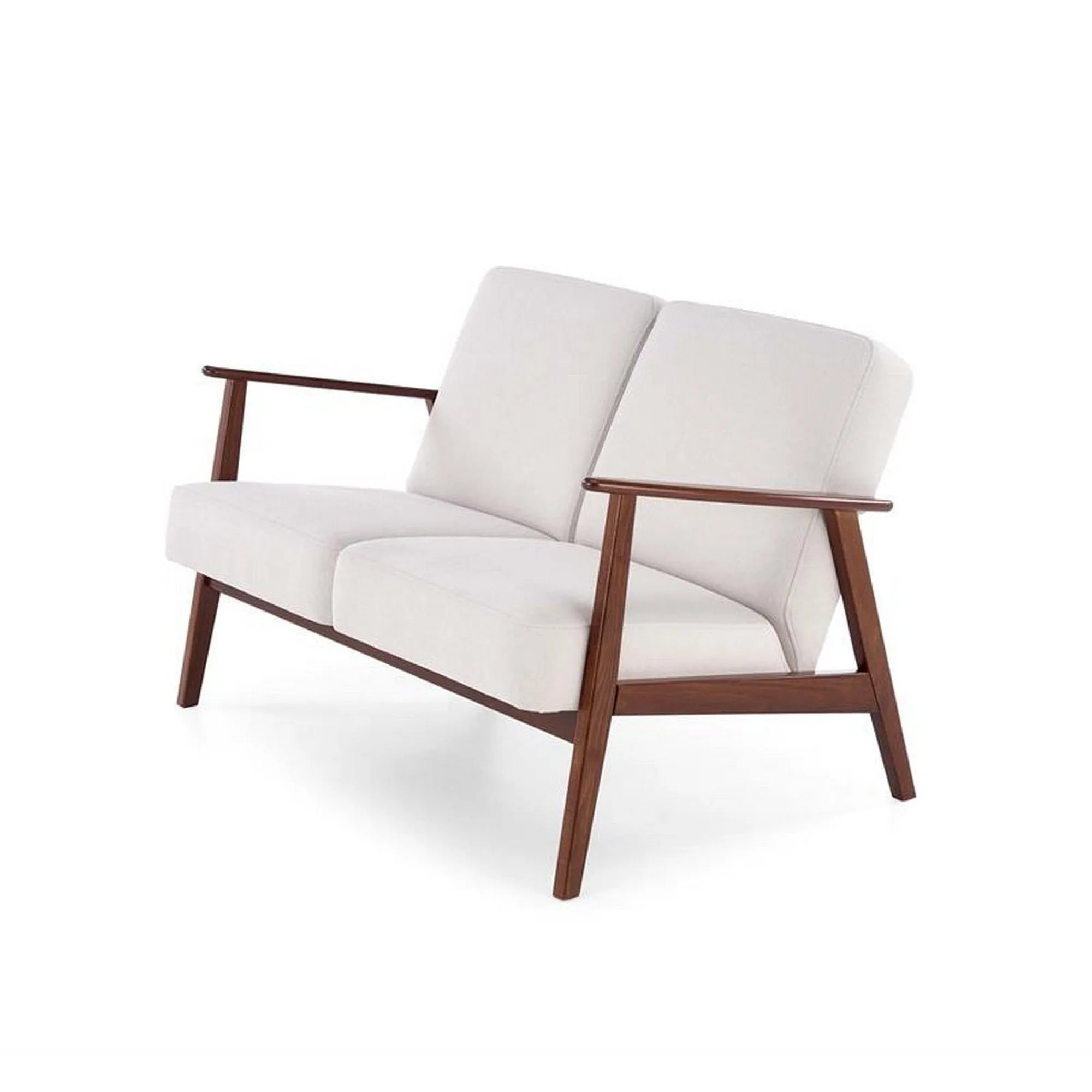Canapea MILANO 2S, stofa catifelata bej deschis - Castel 04, 120x77x77 cm