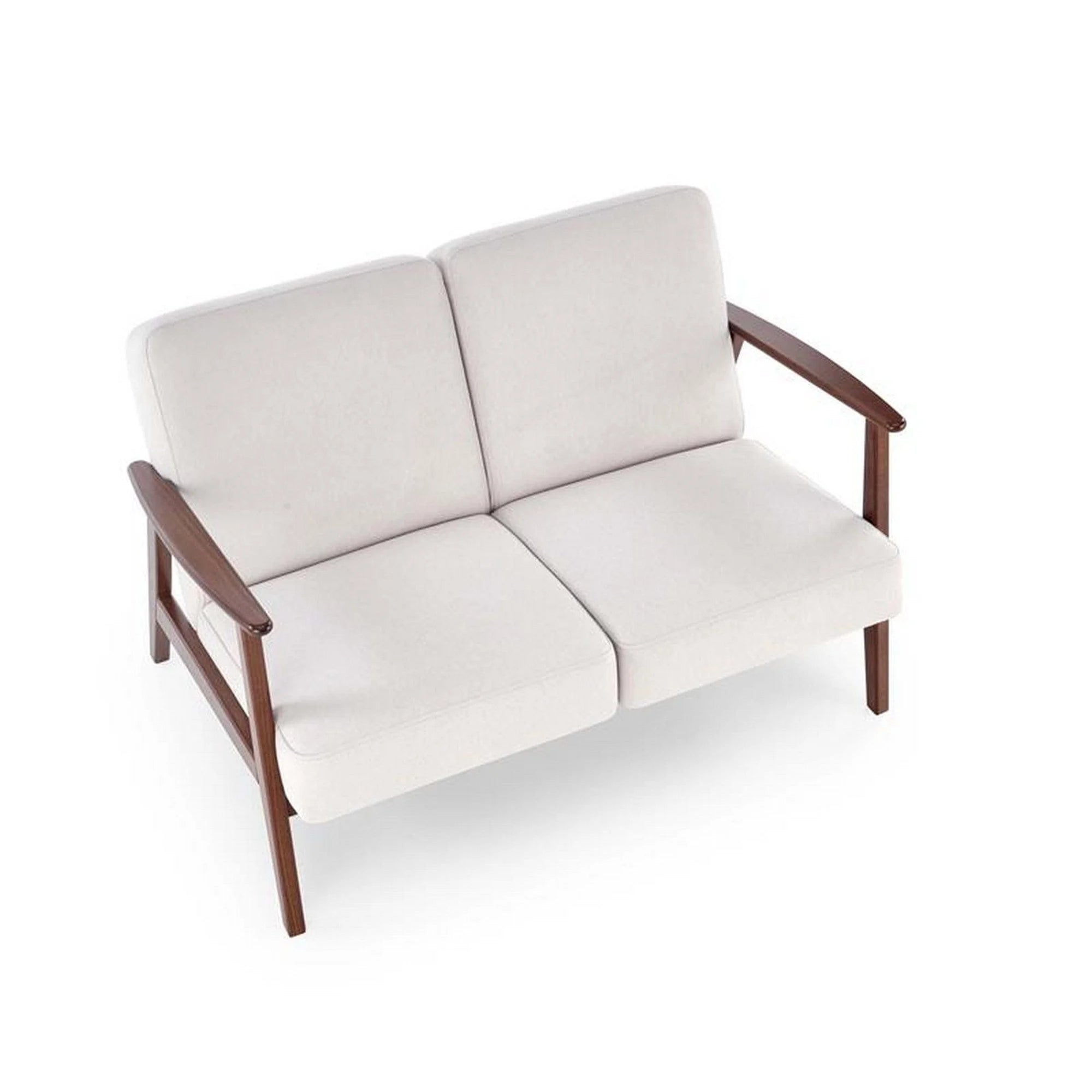 Canapea MILANO 2S, stofa catifelata bej deschis - Castel 04, 120x77x77 cm