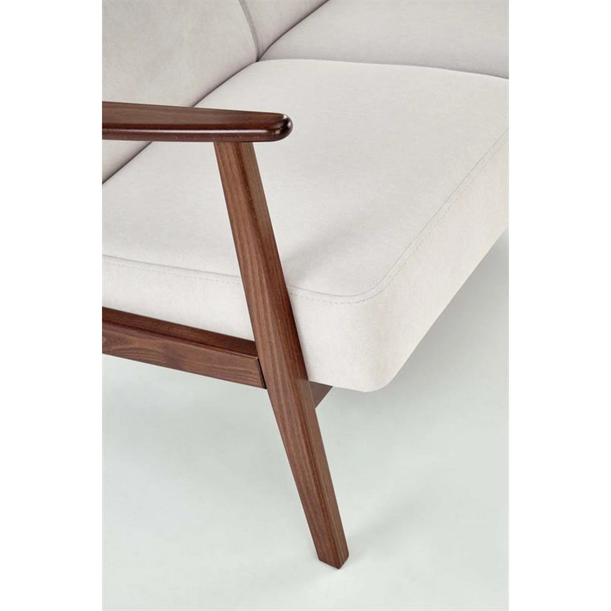 Canapea MILANO 2S, stofa catifelata bej deschis - Castel 04, 120x77x77 cm