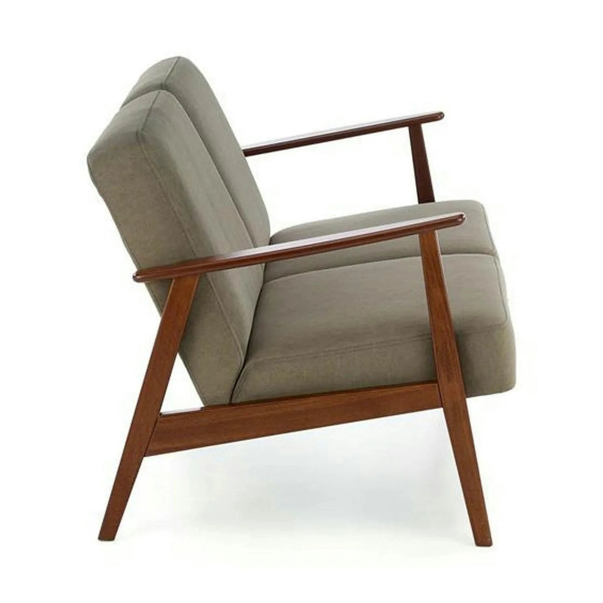 Canapea MILANO 2S, verde olive - Castel 39, stofa catifelata/lemn, 120x77x77 cm