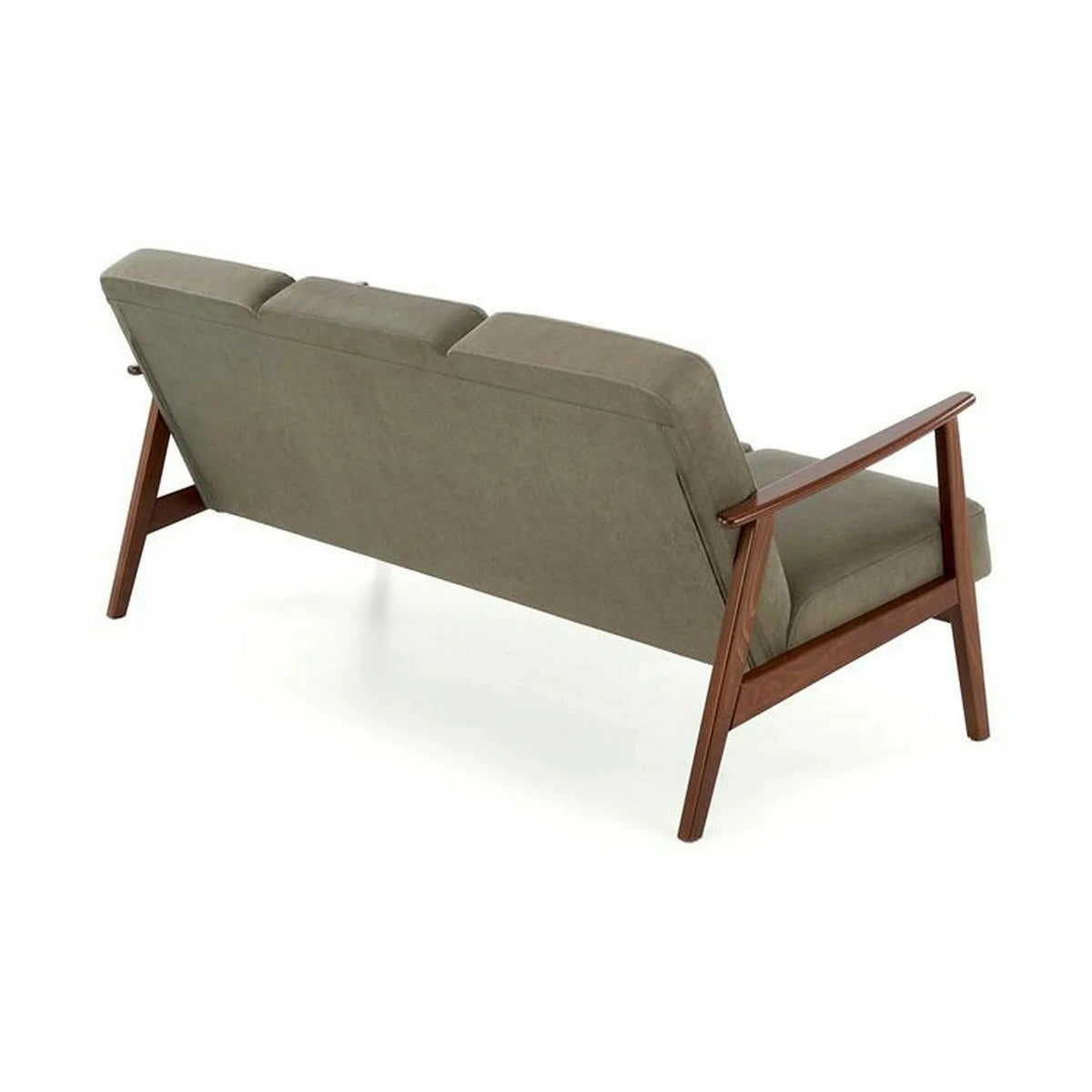 Canapea MILANO 3S, verde olive - Castel 39, stofa catifelata/lemn, 175x77x77 cm